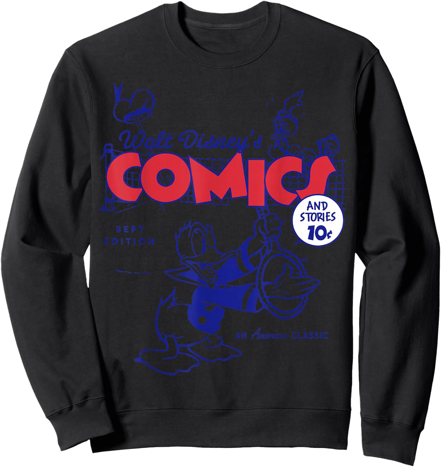 Disney Donald Duck Retro Comic Cover Hat Sweatshirt - Sweatshirt | Black
