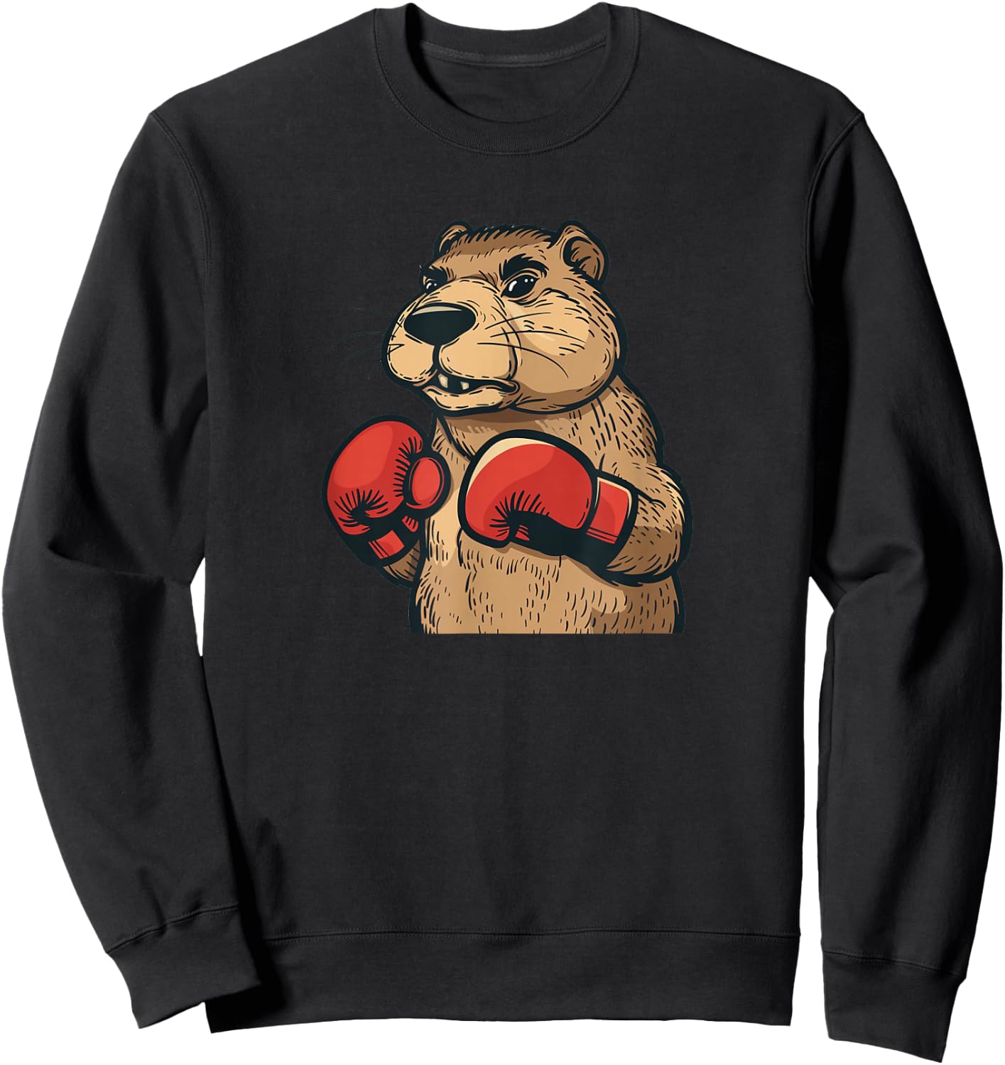 Funny Flannelette with Red Boxing Gloves Costume Sweatshirt - Sweatshirt | Black