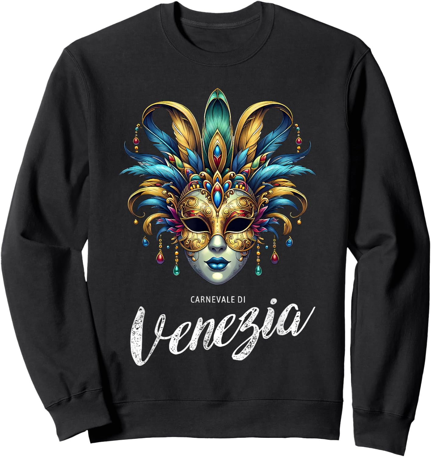 Carnevale di Venezia Traditional Mask Carnevale of Venice , Black, S Sweatshirt - Sweatshirt | Black