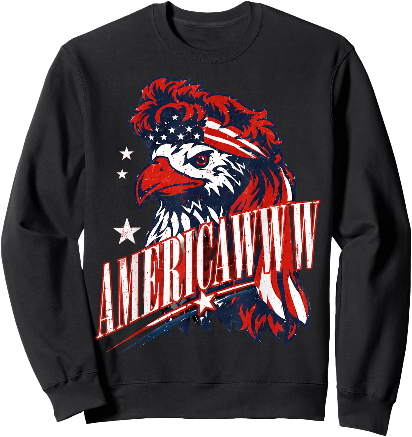 Americaww Sarcastic Fourth of July Bald Eagle Sweatshirt - Sweatshirt | Black