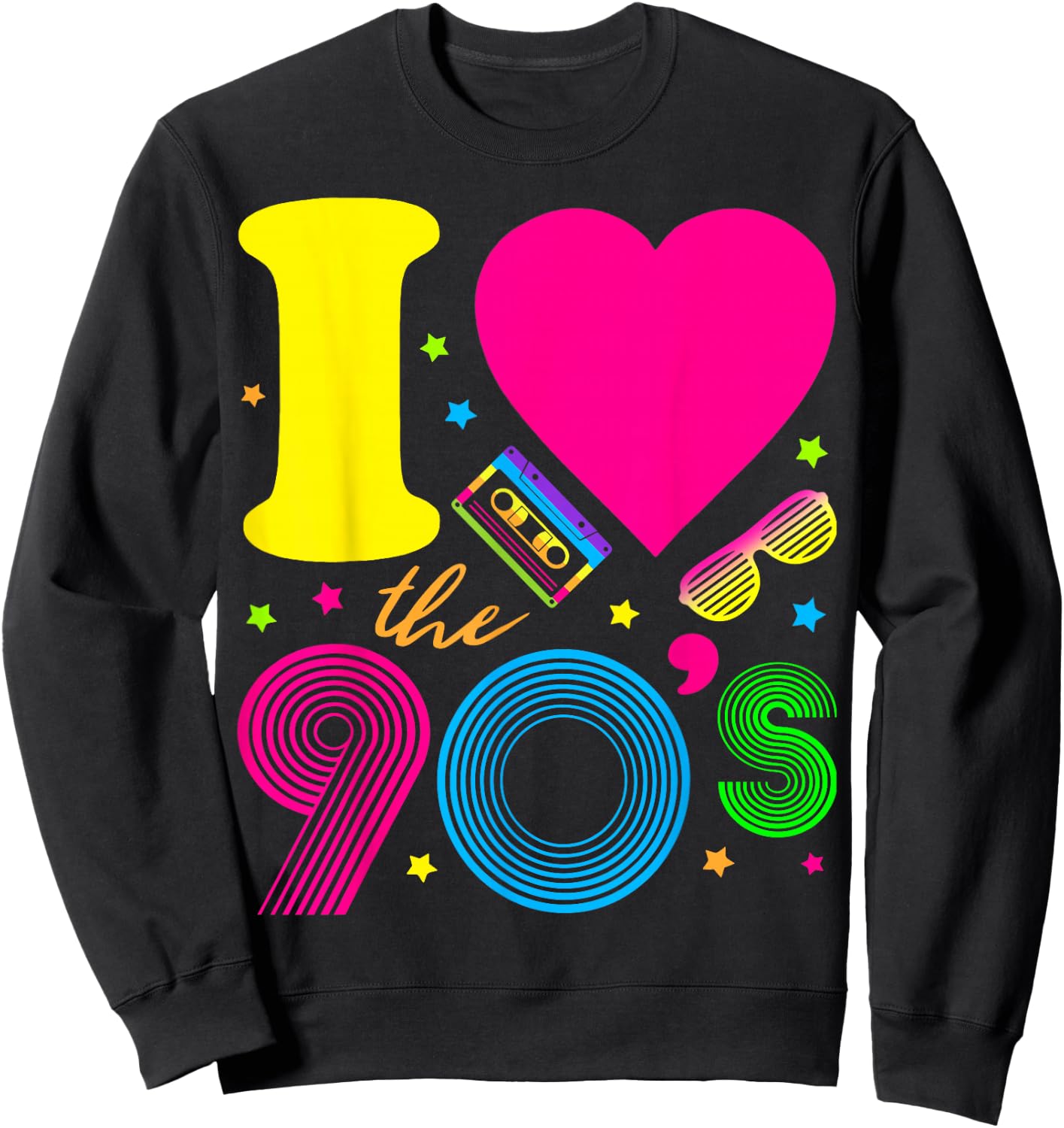 1990's 90s I Heart The Nineties Sweatshirt - Sweatshirt | Black