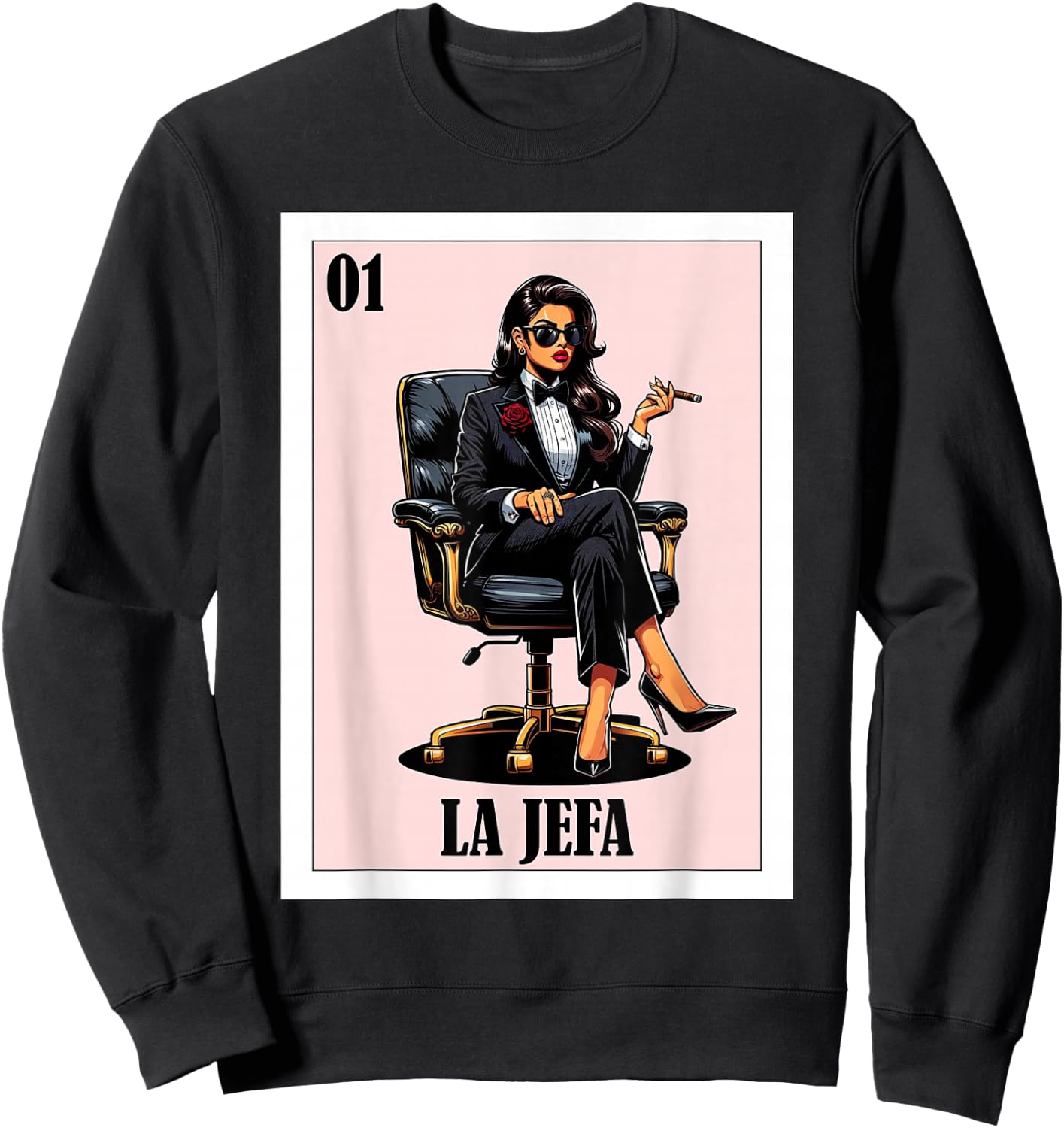 Funny Mexican Design for Hispanas - La Jefa Sweatshirt - Sweatshirt | Black