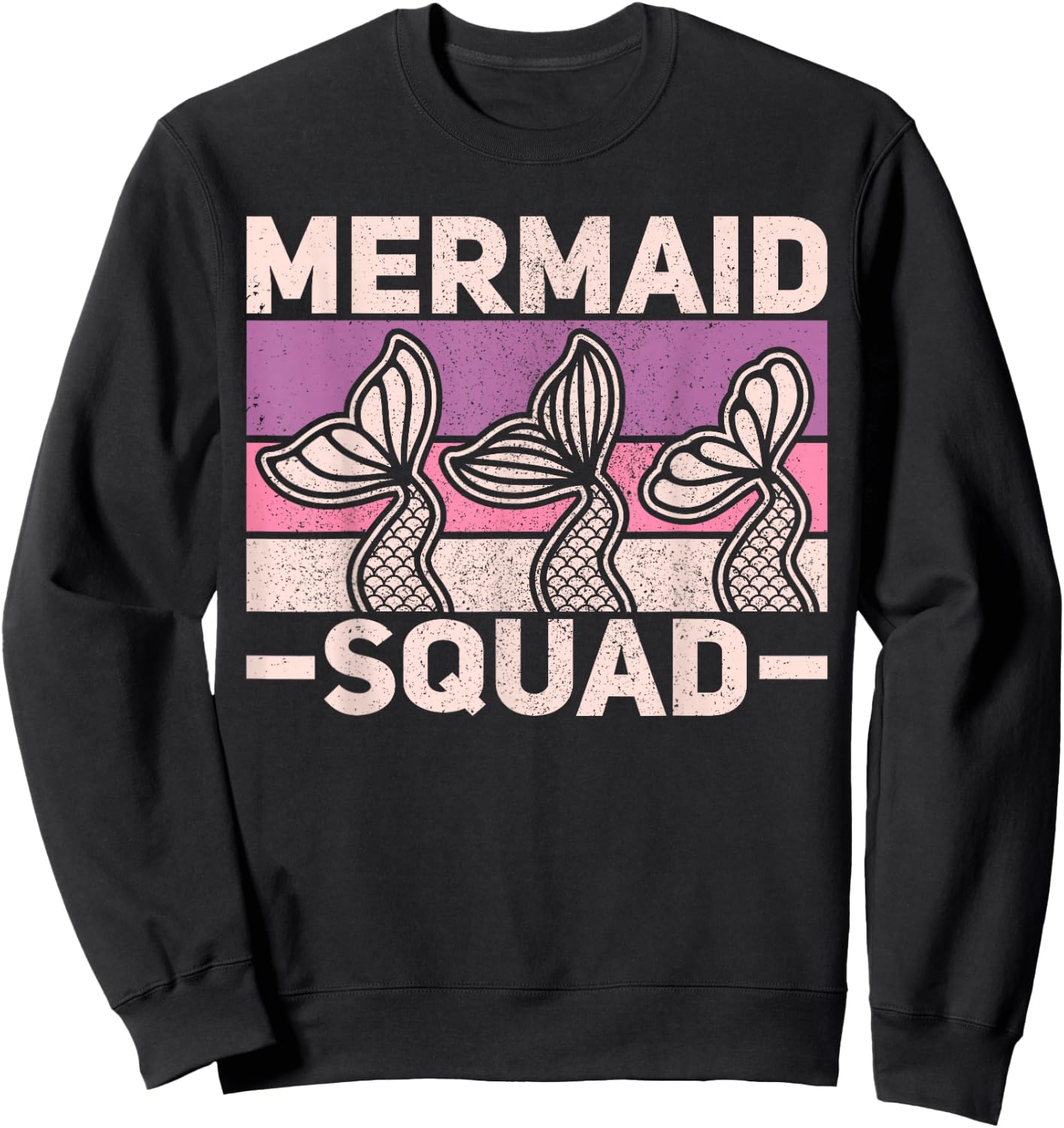 Mermaid Squad Mermaid Birthday Outfit Mermaid Party Mermaid Sweatshirt - Sweatshirt | Black