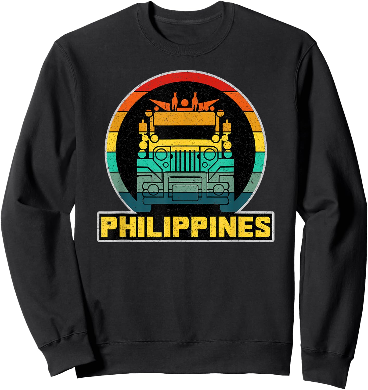 Philippine Filipino Jeepney Creative Pride King Of The Road Sweatshirt - Sweatshirt | Black