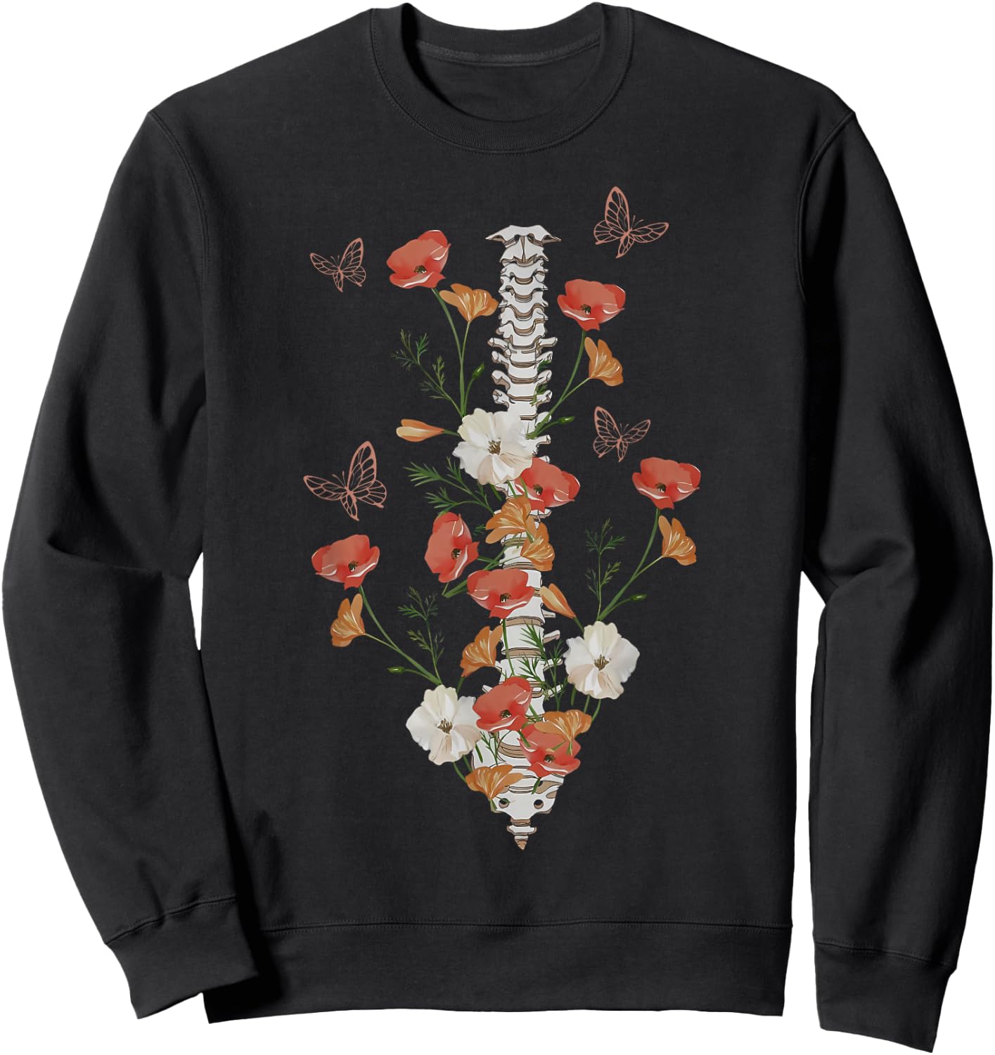 Wildflower Spine Surgeon Chiropractor Radiology Xray Tech Sweatshirt - Sweatshirt | Black