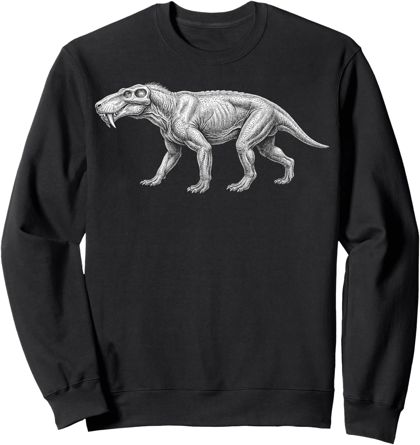 Gorgonopsid Permian Predator Synapsid Prehistoric Animal Sweatshirt - Sweatshirt | Black