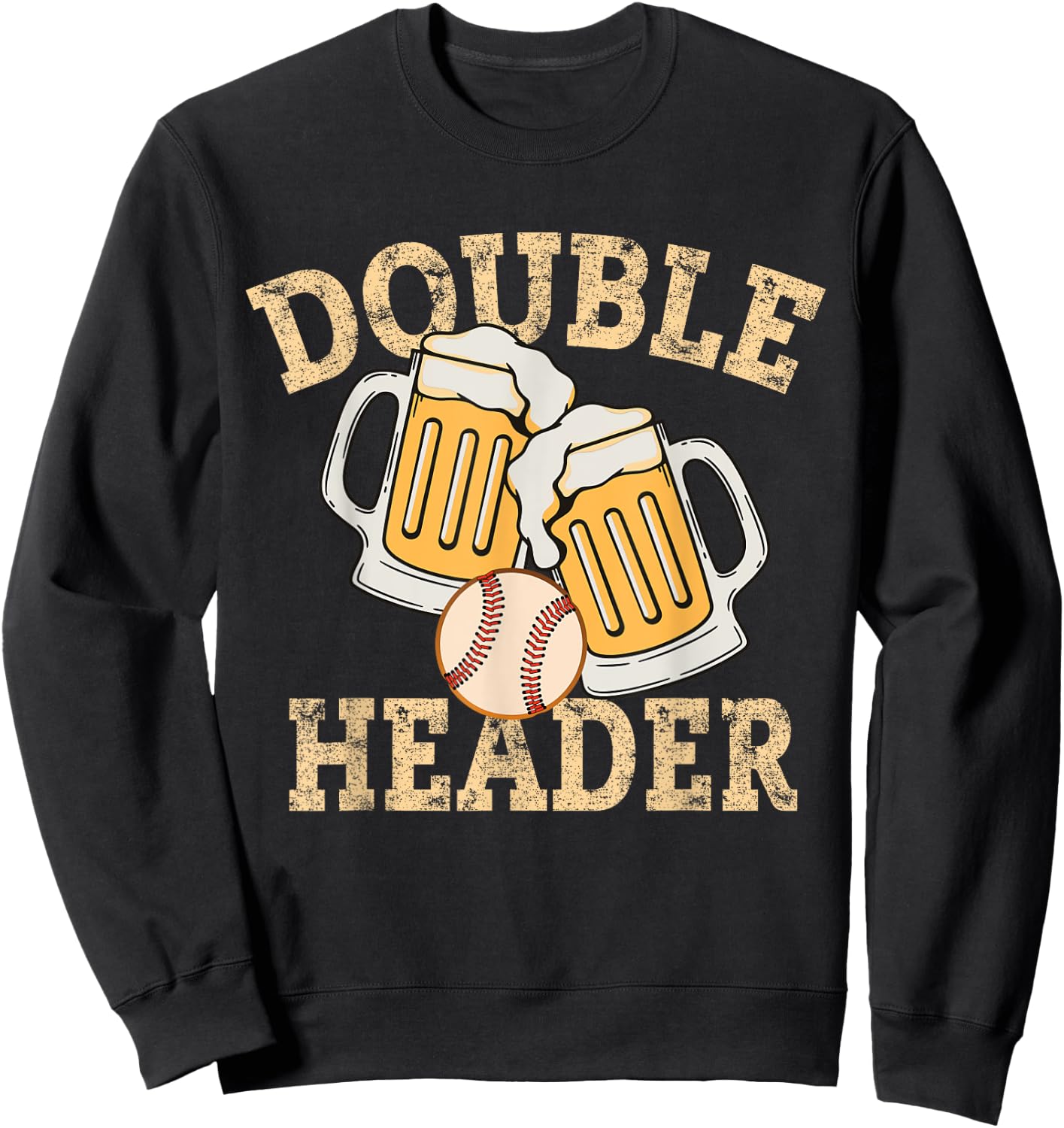 Baseball Double Header s Lucky Baseball Sweatshirt - Sweatshirt | Black