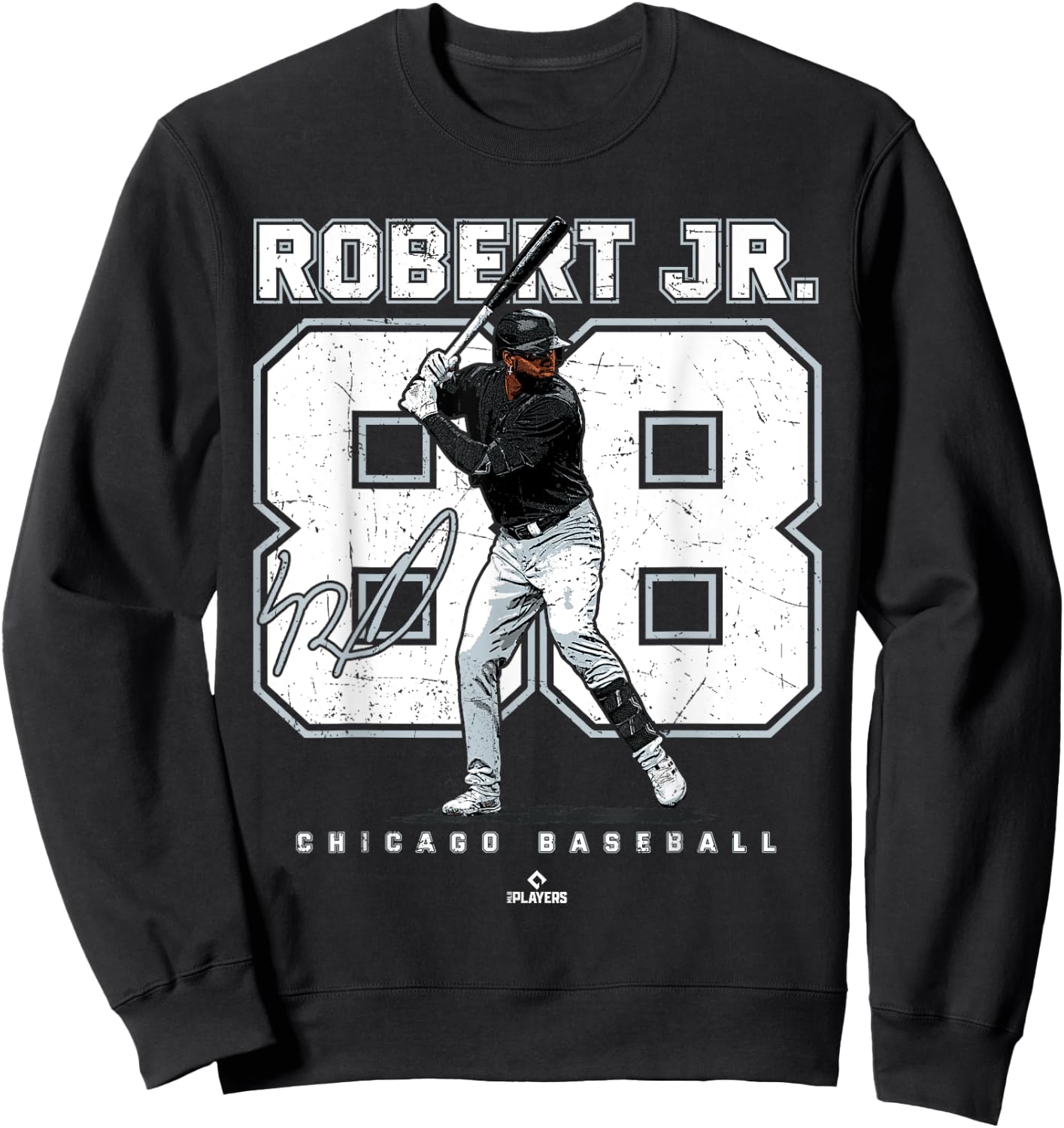 Number and Portrait Luis Robert Jr Chicago MLBPA Sweatshirt - Sweatshirt | Black