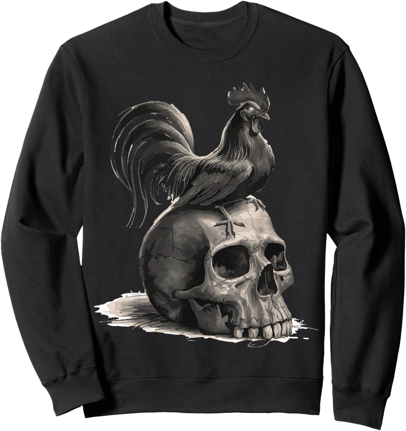 Rooster Halloween Hen Farmers Men Women Scary Rooster Lover Sweatshirt - Sweatshirt | Black