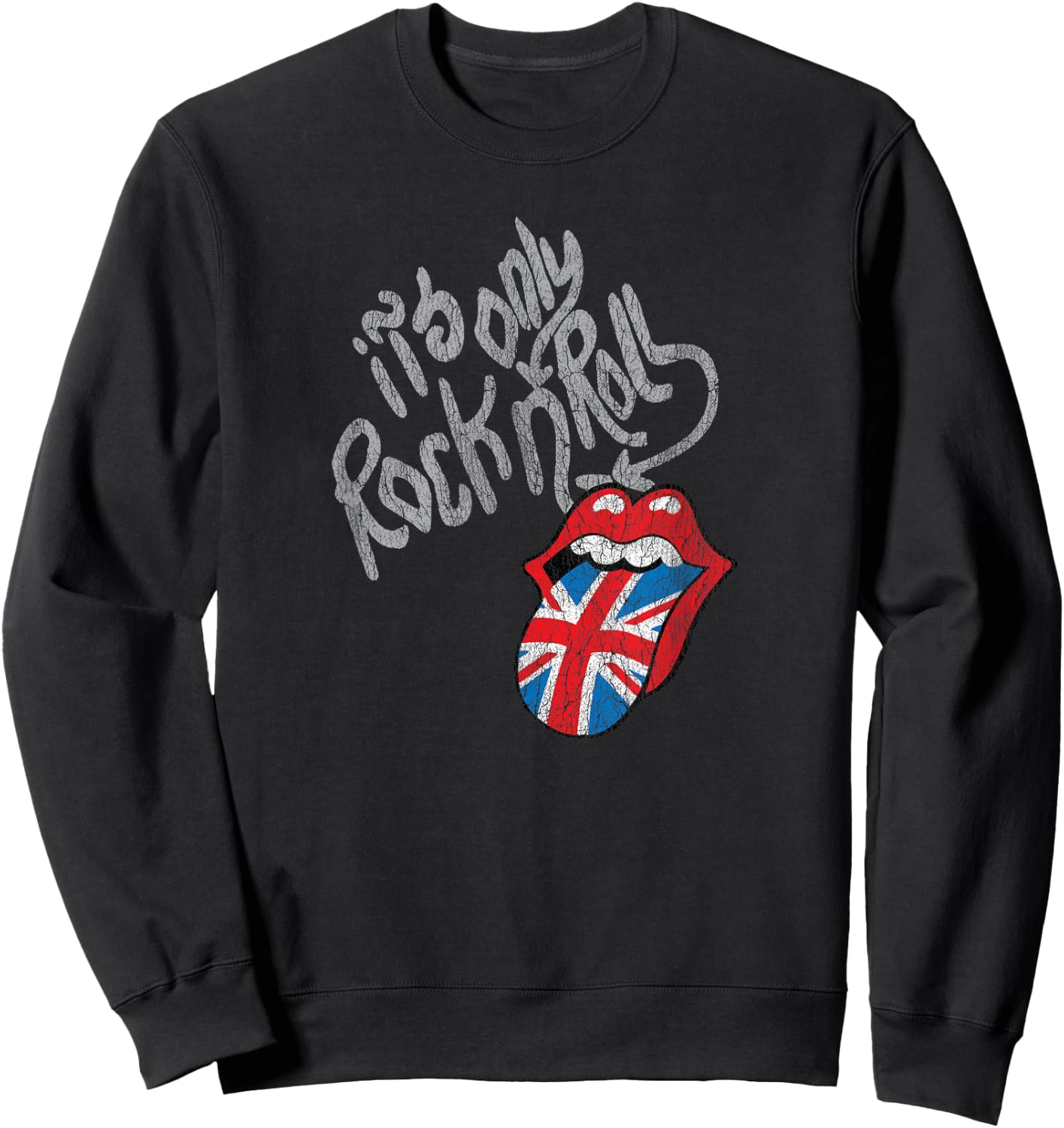 The Rolling Stones Rock N Roll UK Tongue Sweatshirt - Sweatshirt | Black