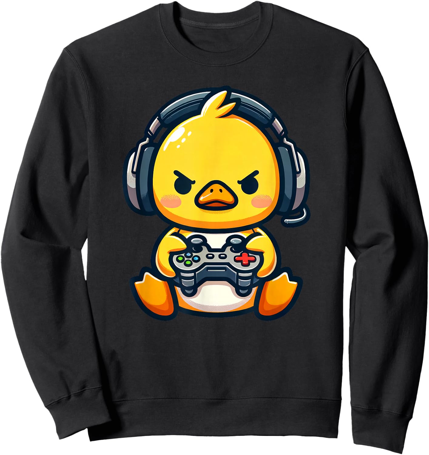 Funny Gamer Duck Video Games Boys Girls Kids Sweatshirt - Sweatshirt | Black