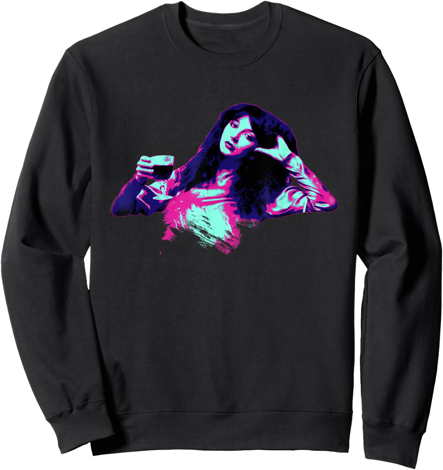 Kate Bush Laid Back Pop Art Stylised Sweatshirt - Sweatshirt | Black