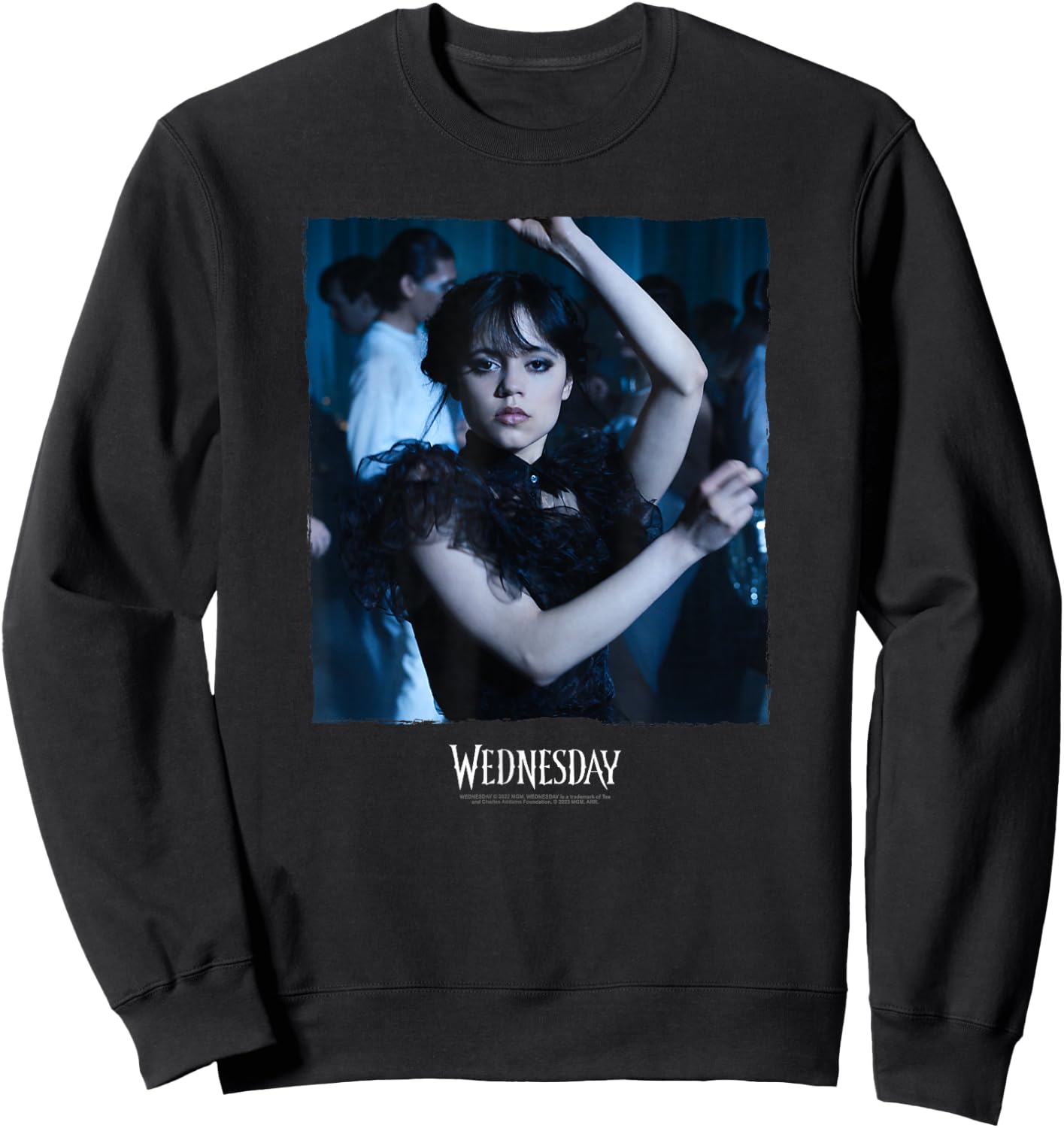 Wednesday Dark Dancing Queen Wednesday Photoreal & Logo Sweatshirt - Sweatshirt | Black