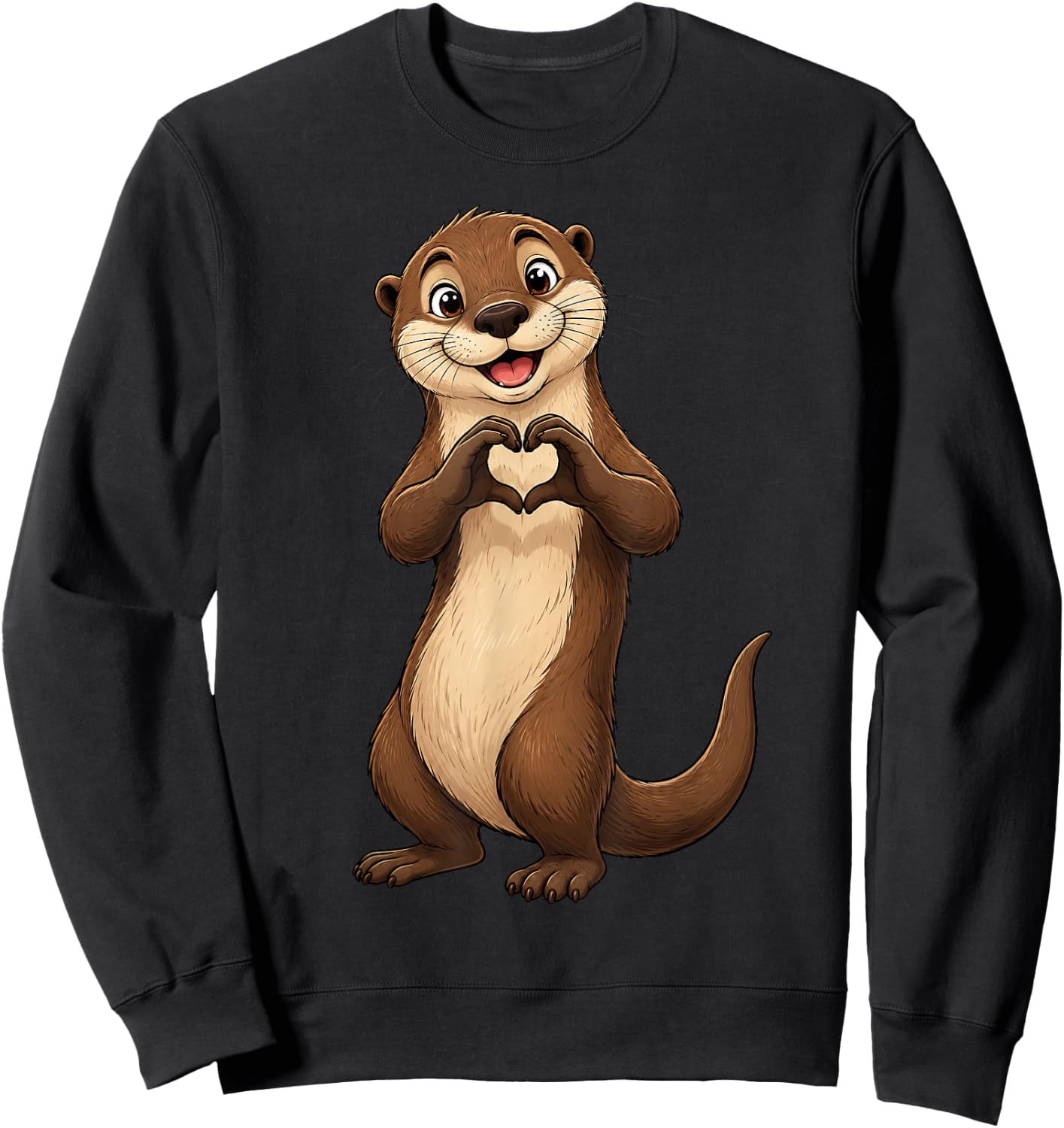 Otter mit Herz | Süßer Otterfreund mit Herzsymbol Sweatshirt - Sweatshirt | Black