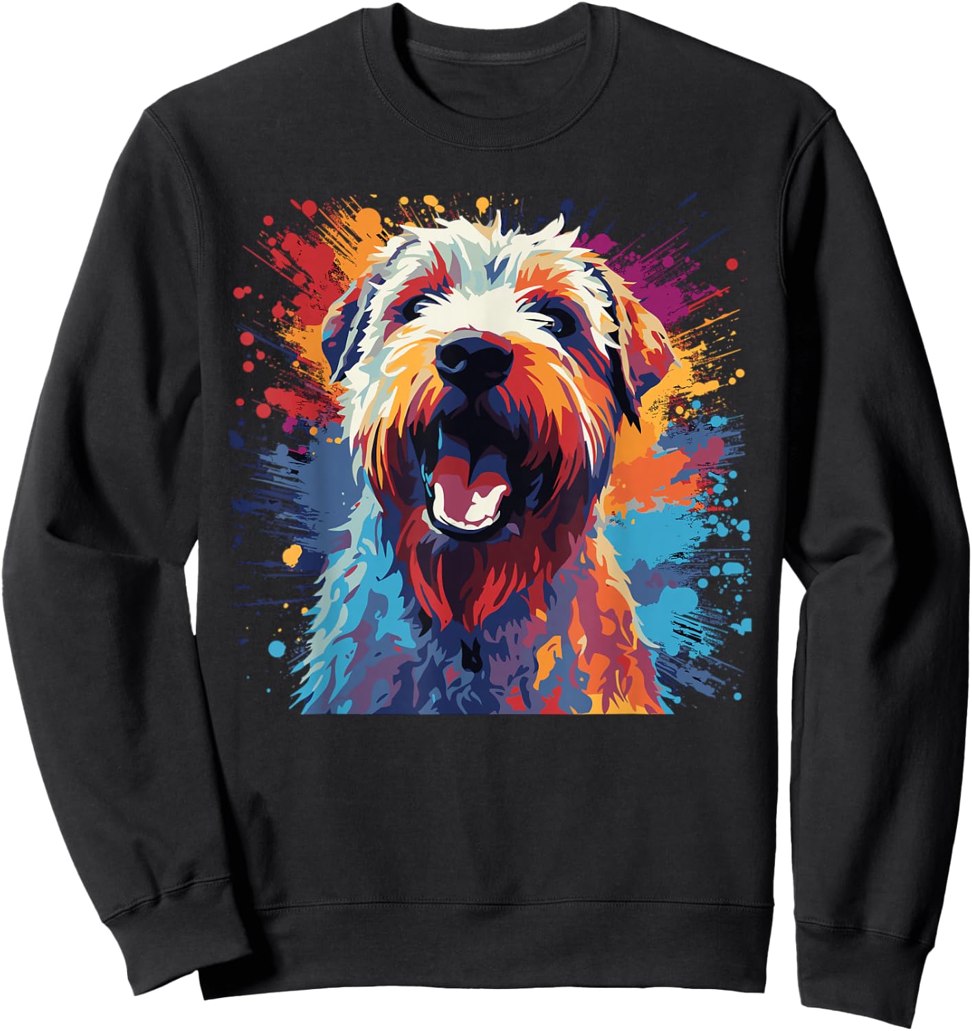 Watercolor Colorful Irish Soft Coated Wheaten Terrier Sweatshirt - Sweatshirt | Black