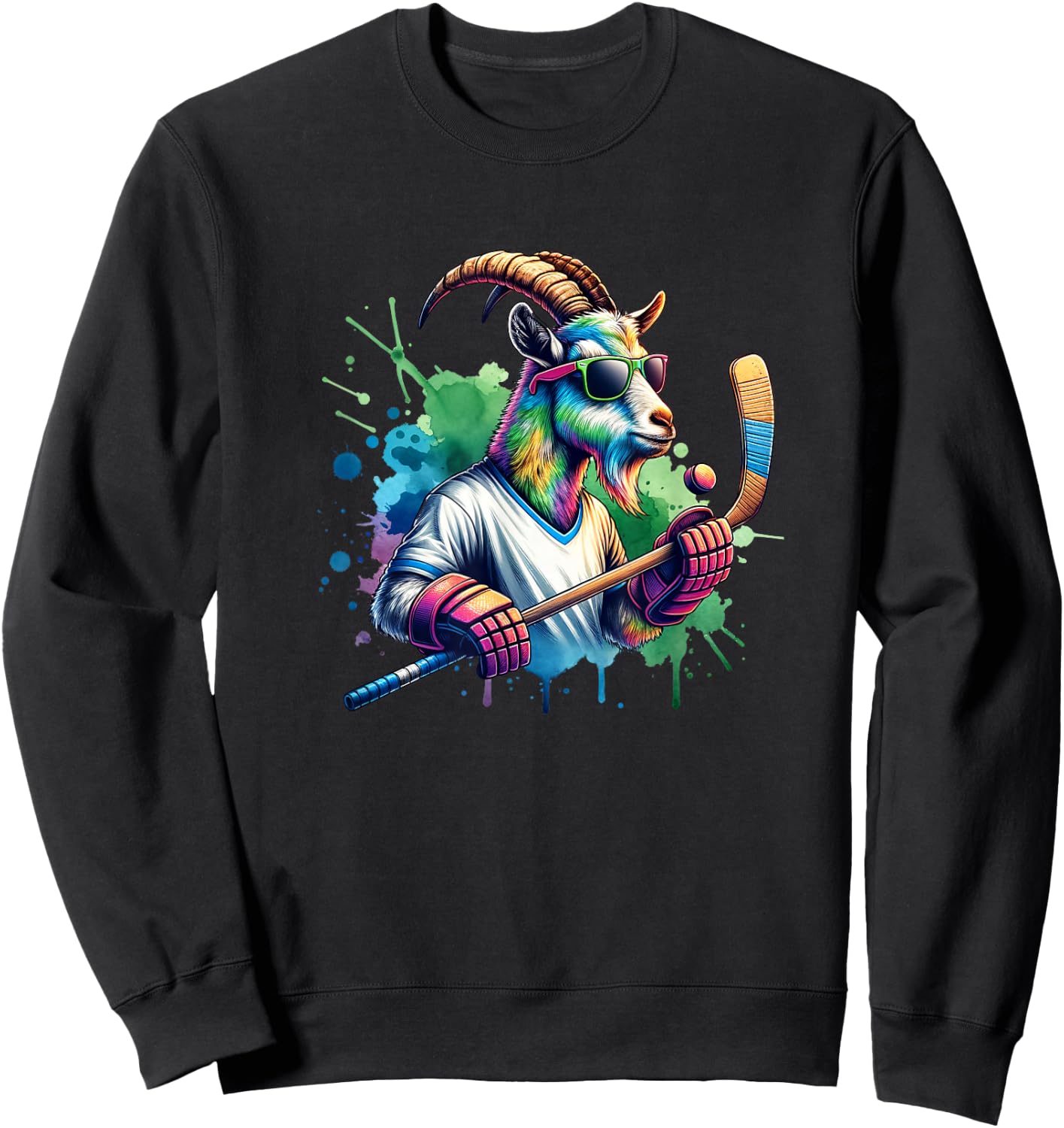 Unique Goat Ice Hockey Goalie Team Sports Design Sweatshirt - Sweatshirt | Black