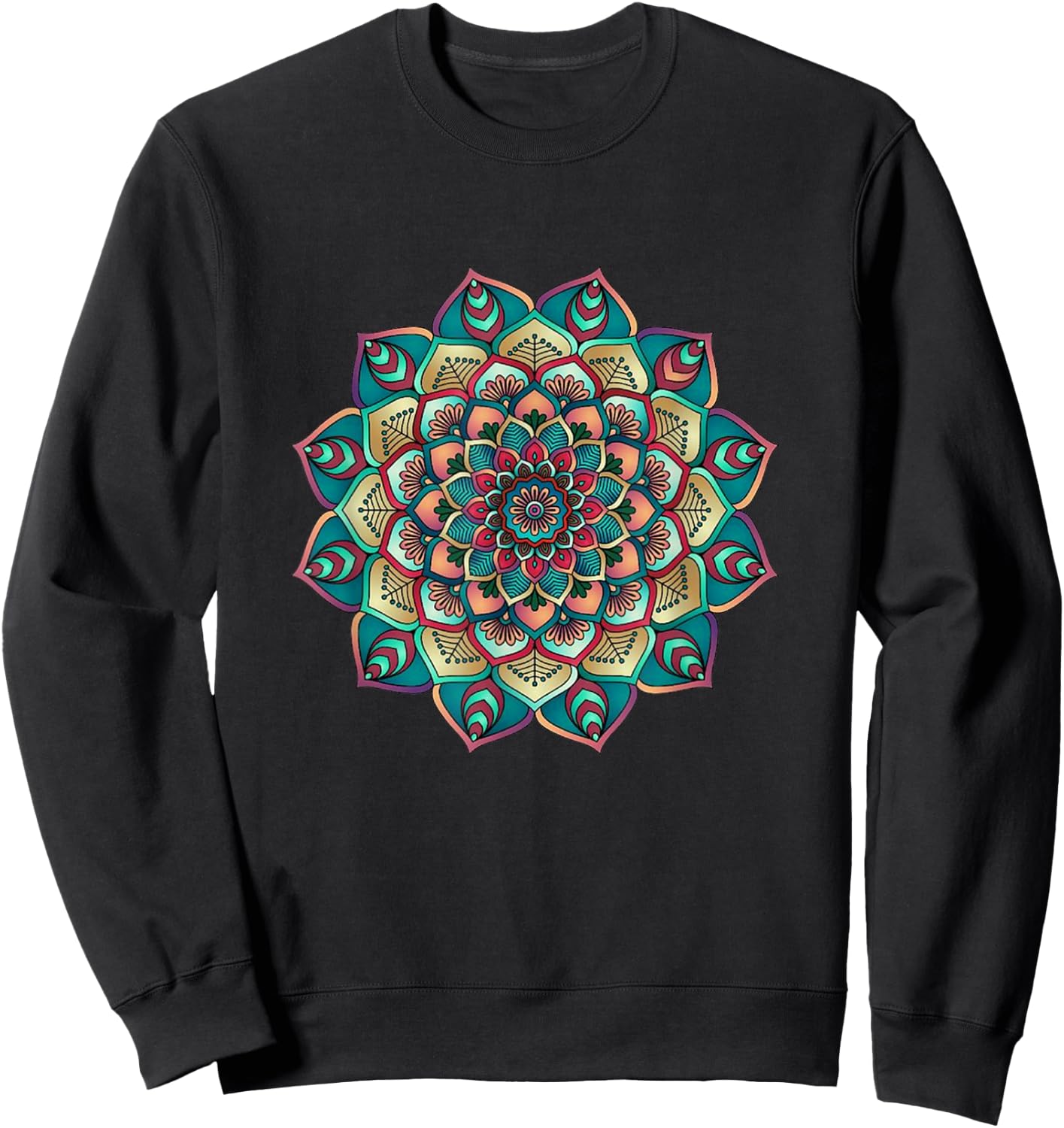 Lotus Flower Yoga Mandala für Damen, Herren, Kinder Sweatshirt - Sweatshirt | Black