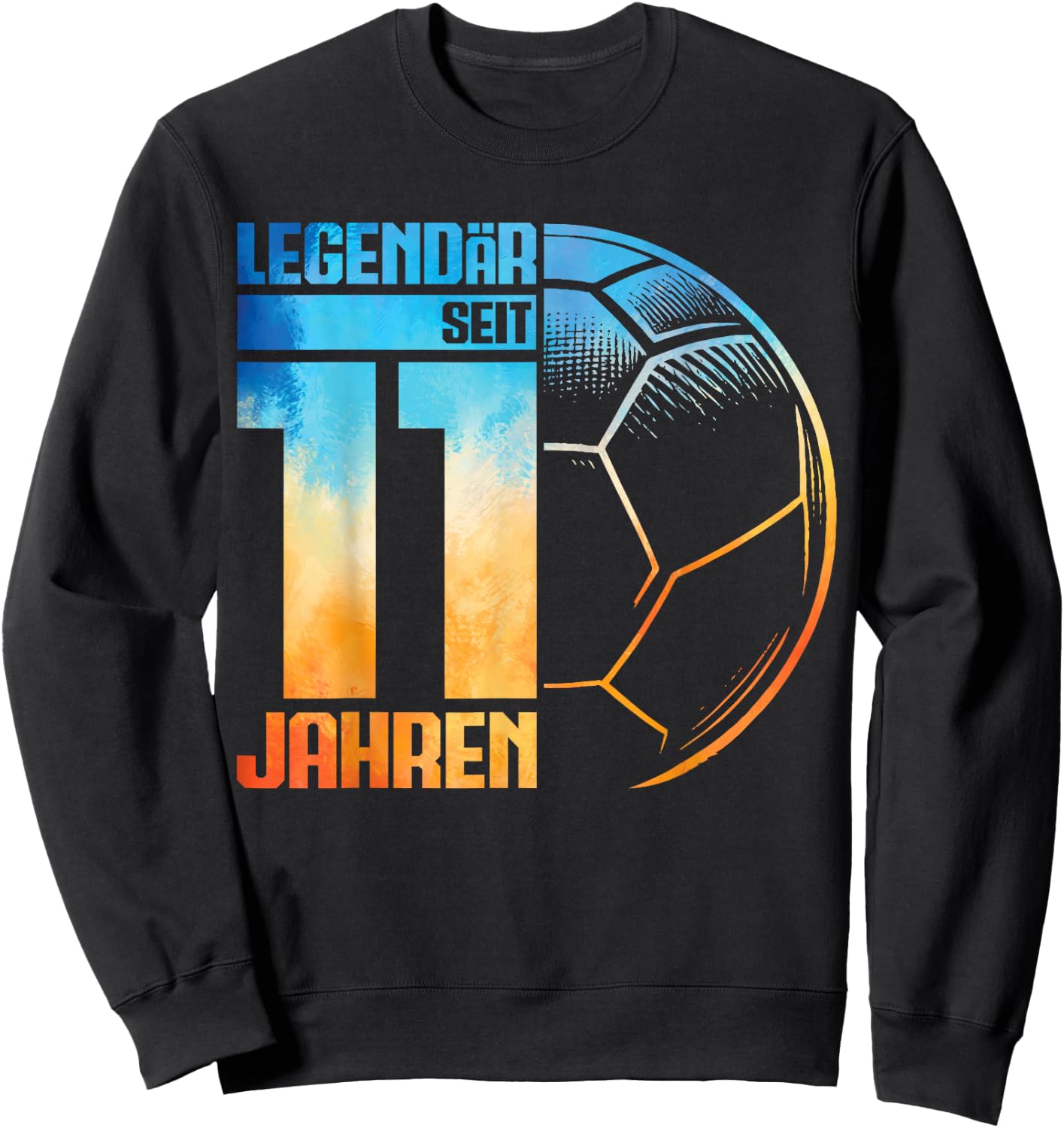 11th Birthday Retro Handball Player 11 Years Boy Kids , black Sweatshirt - Sweatshirt | Black