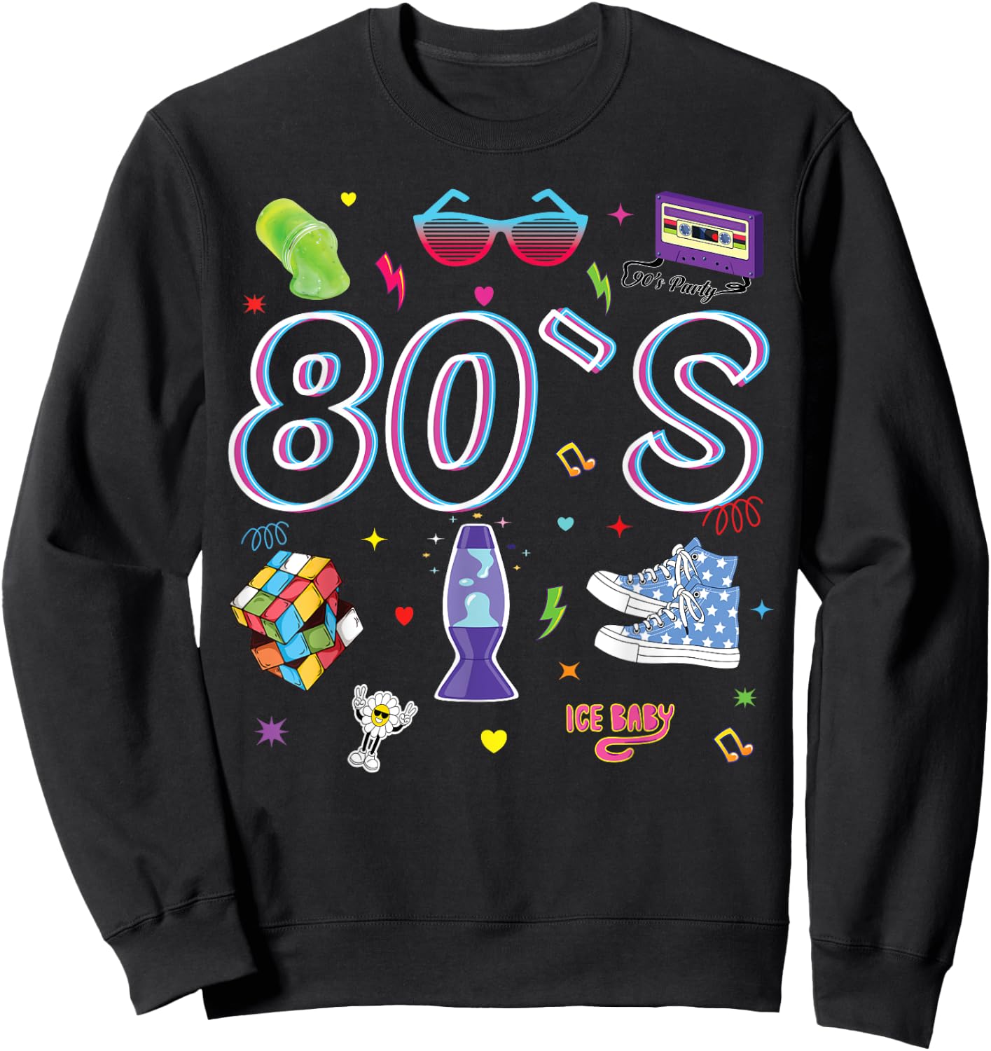 80er Jahre Mottoparty 80er Jahre Kostüm - I love the 80s Sweatshirt - Sweatshirt | Black