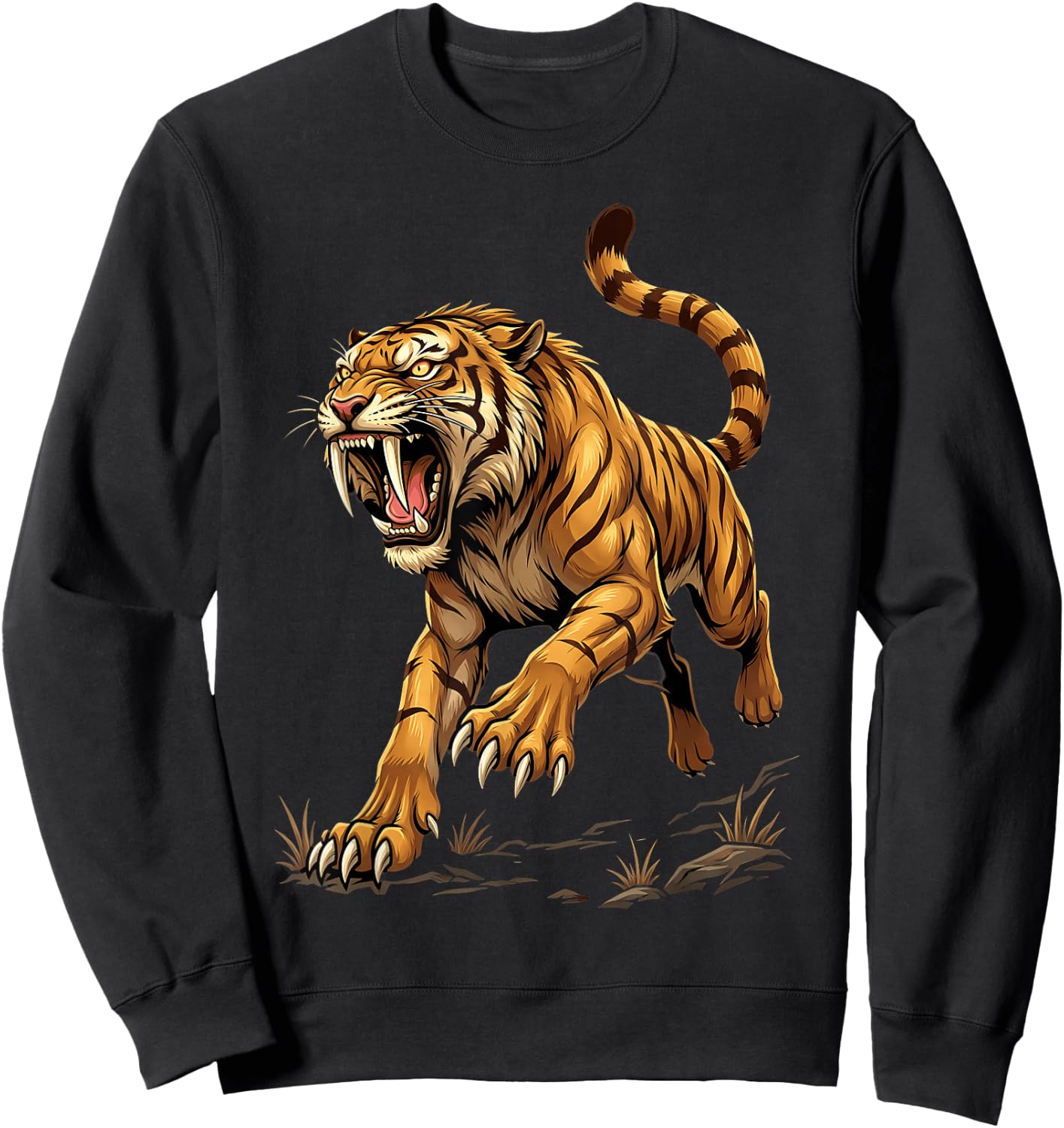 Saber Tooth Tiger Smilodon Sweatshirt - Sweatshirt | Black