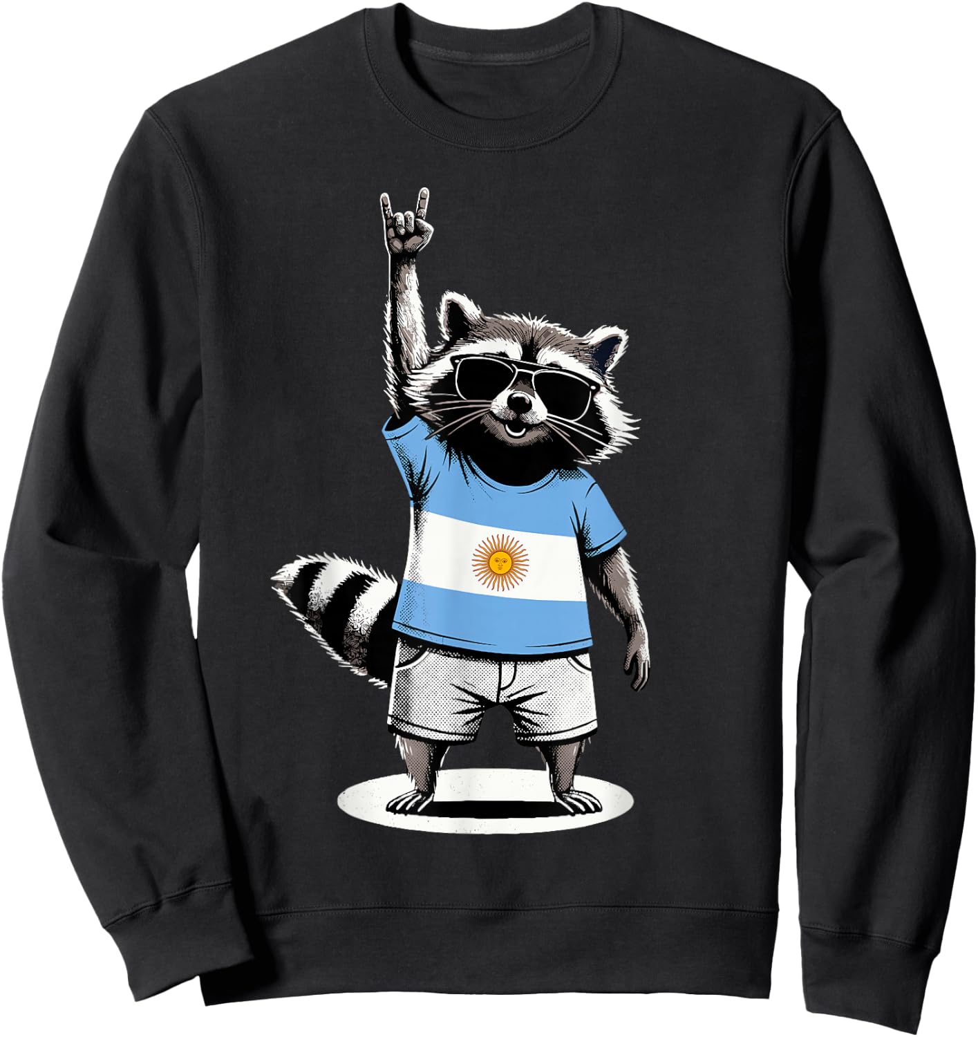 Argentinian Flag Raccoon Argentina Sweatshirt - Sweatshirt | Black