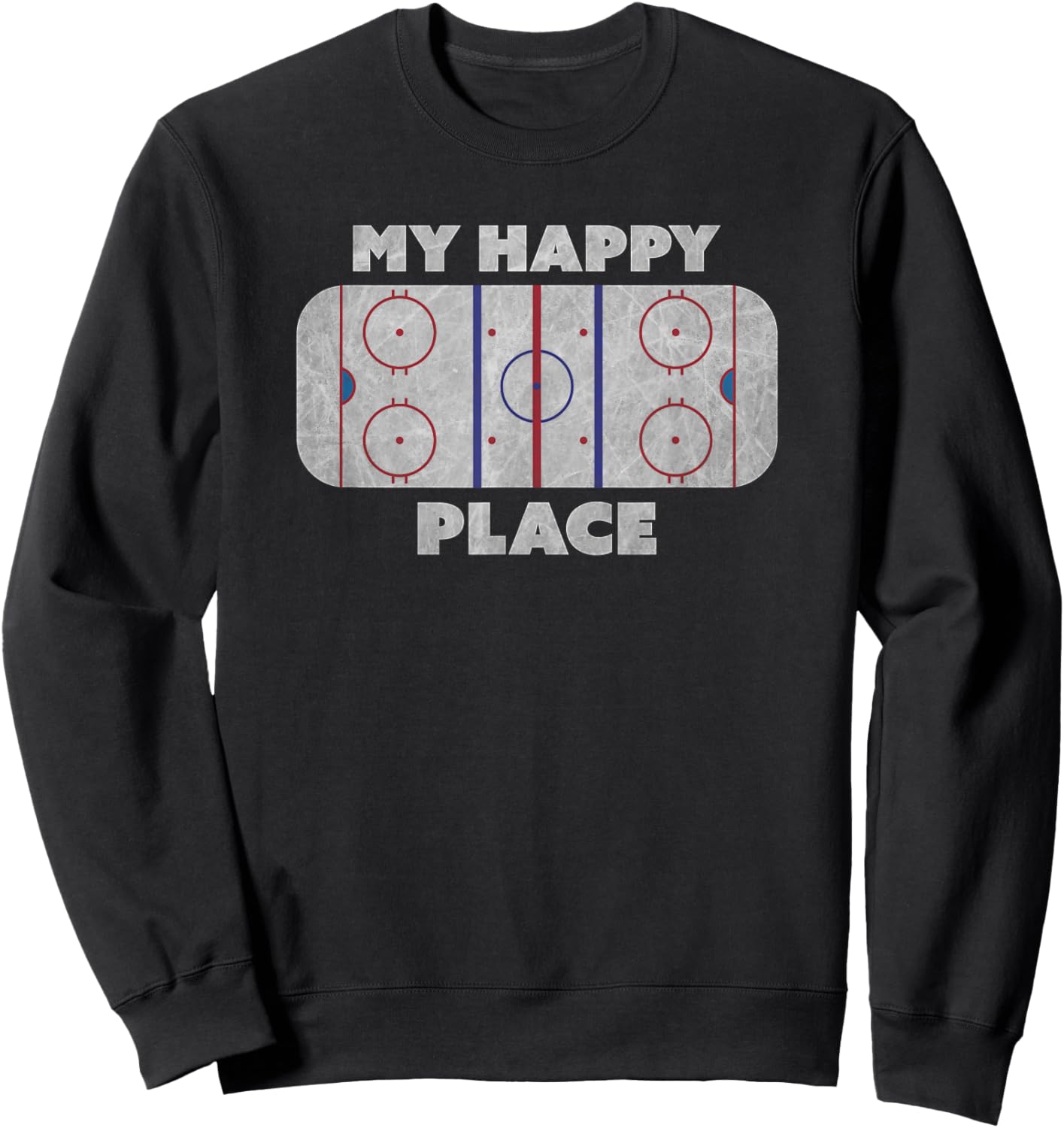 My Happy Place | Hockey, Figure & Speed Skating Rink Sweatshirt - Sweatshirt | Black