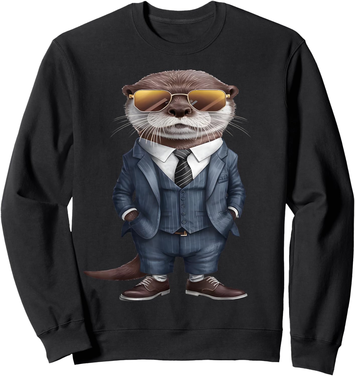 Otter Men Woman Otter In Suit Otter Sweatshirt - Sweatshirt | Black