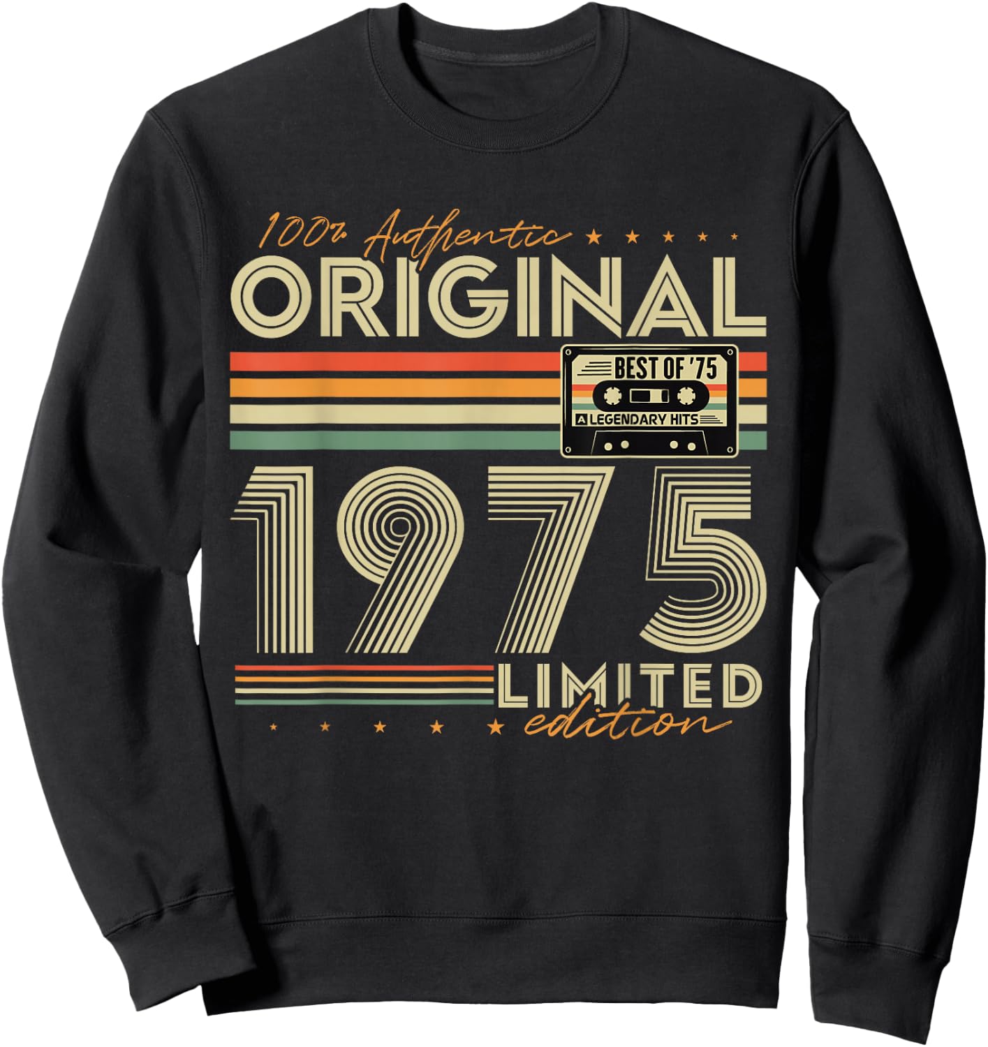 Original 1975 Vintage Gift 50th Birthday Man Woman , Black, S Sweatshirt - Sweatshirt | Black