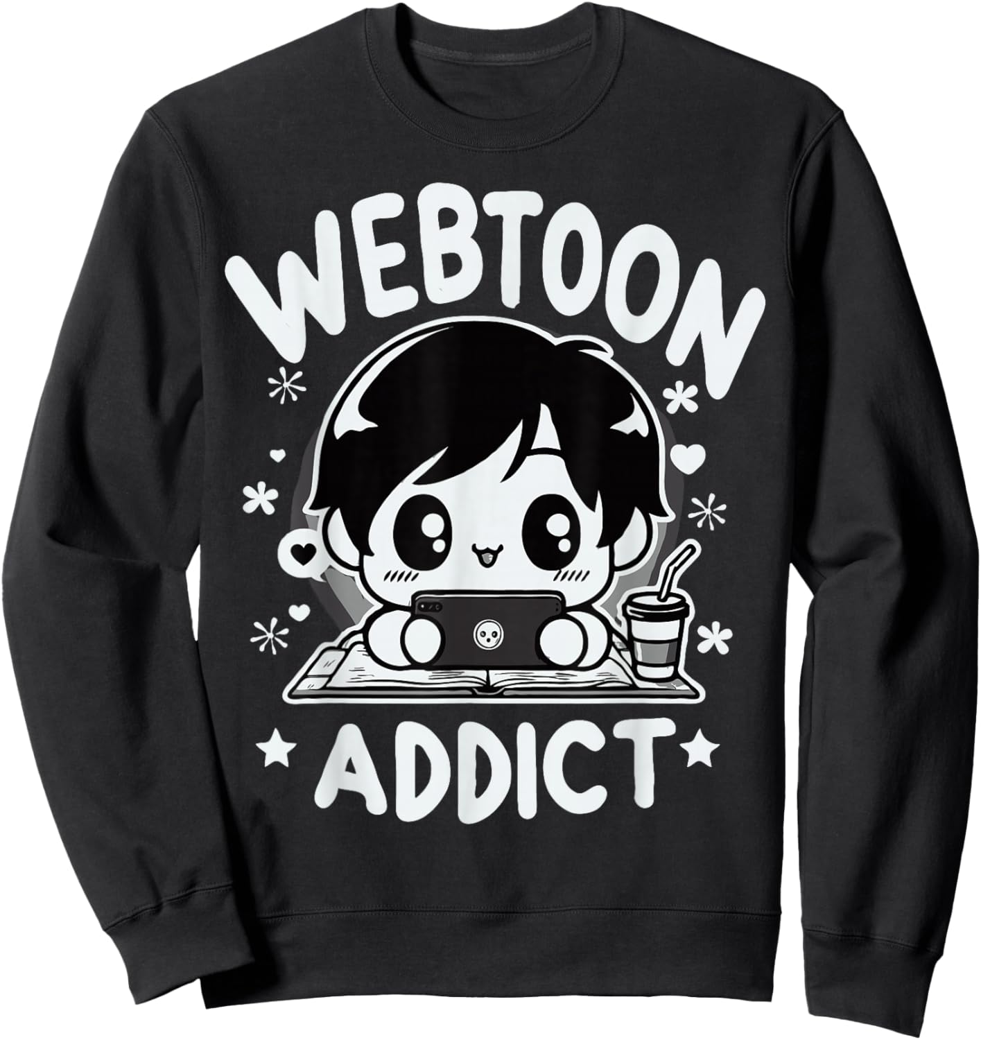 Gift graphic design for fan addicted to Webtoon , Black, S Sweatshirt - Sweatshirt | Black