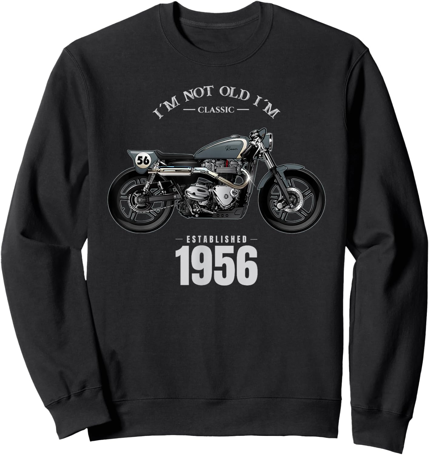 68th Birthday Man Motorcycle Biker Biker 1956 , Black, S Sweatshirt - Sweatshirt | Black