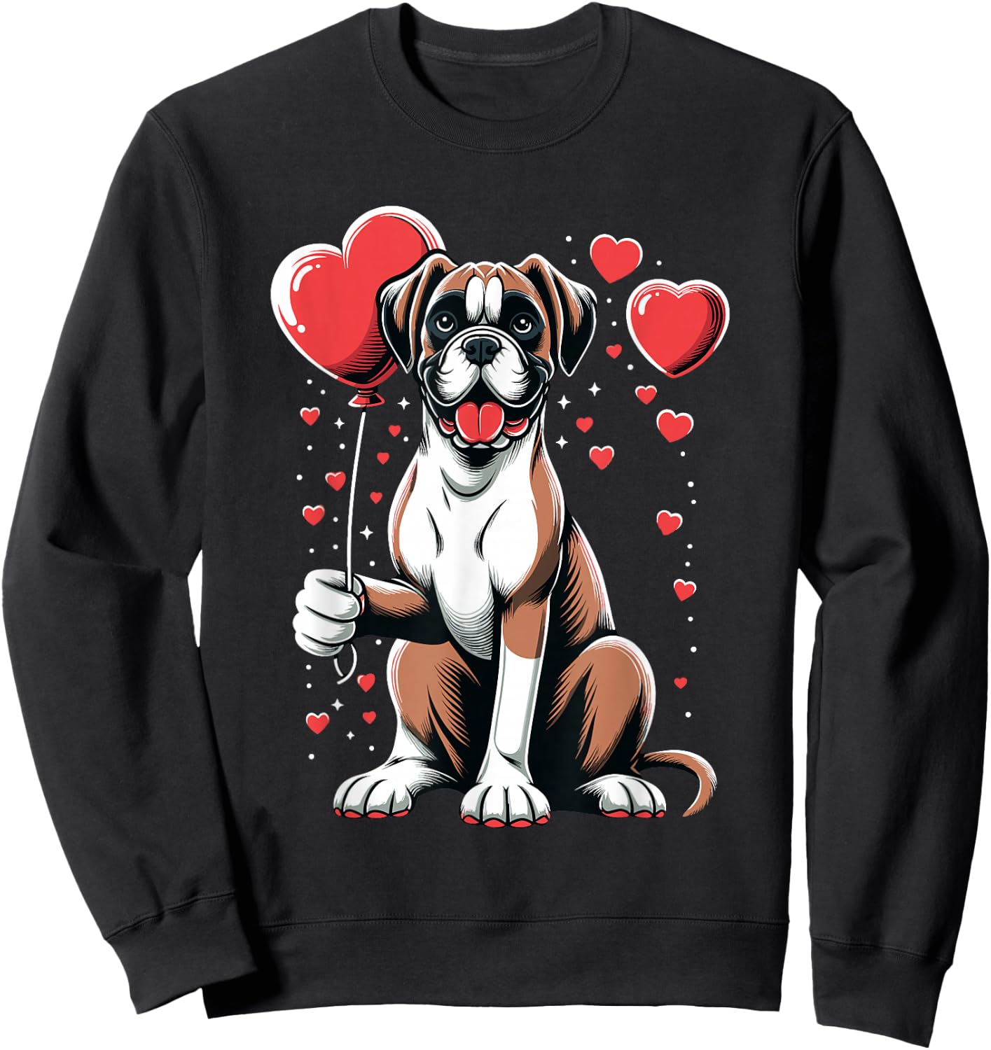 Boxer Dog Valentine's Day Dog Owner Valentine Sweatshirt - Sweatshirt | Black