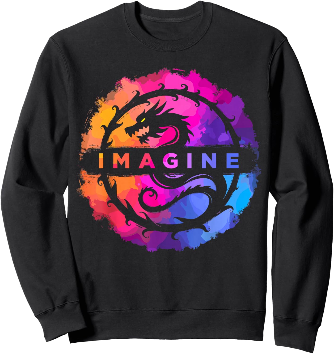 Imagine Dragon Retro Colorful , Black, S Sweatshirt - Sweatshirt | Black
