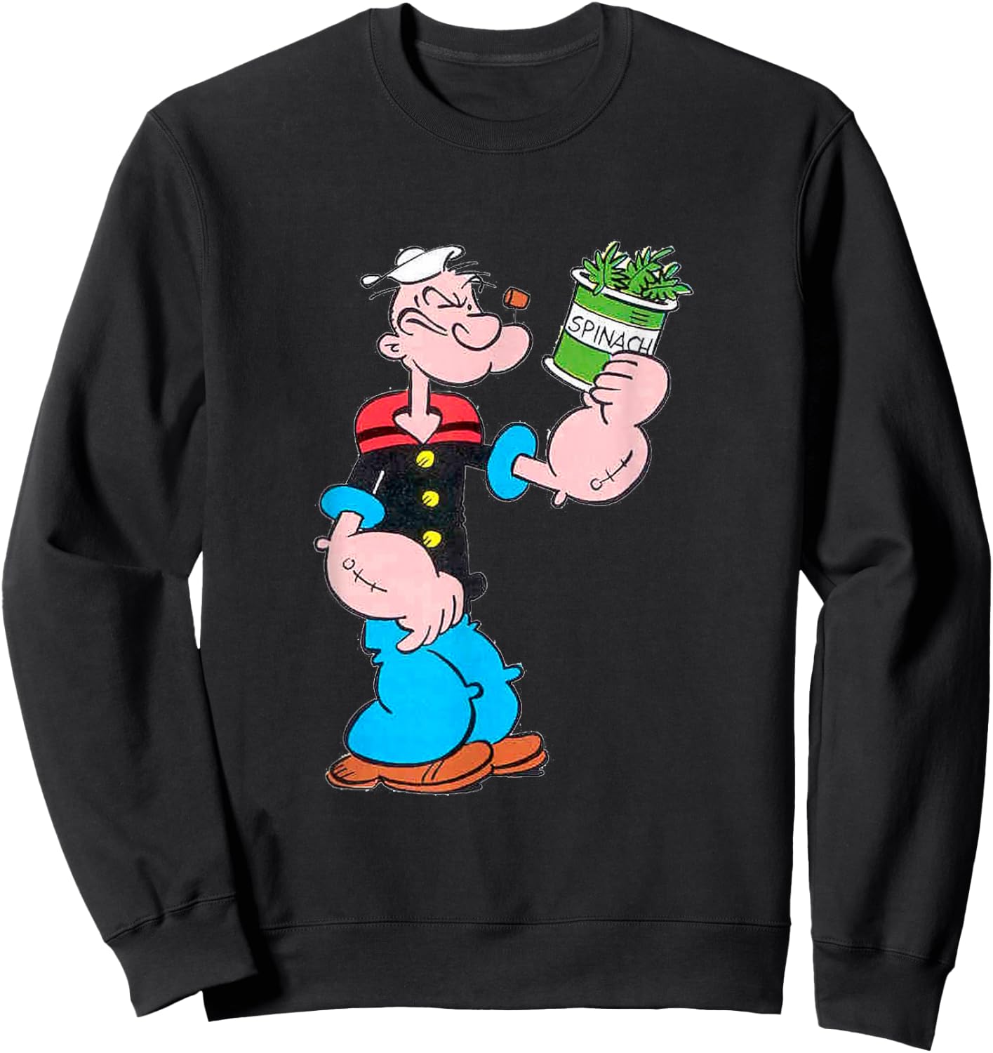 Popeye der Matrosenmann Spinat – Retro 1929 Cartoon Kunst Sweatshirt - Sweatshirt | Black
