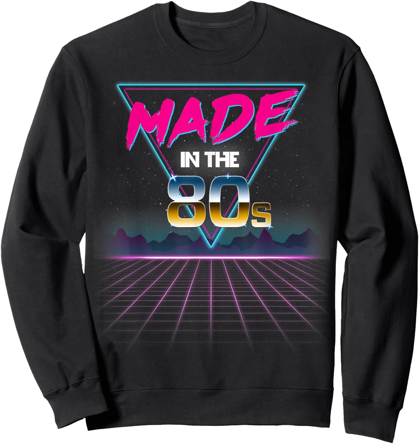 Made In The 80s Retro 80's Grid Sweatshirt - Sweatshirt | Black