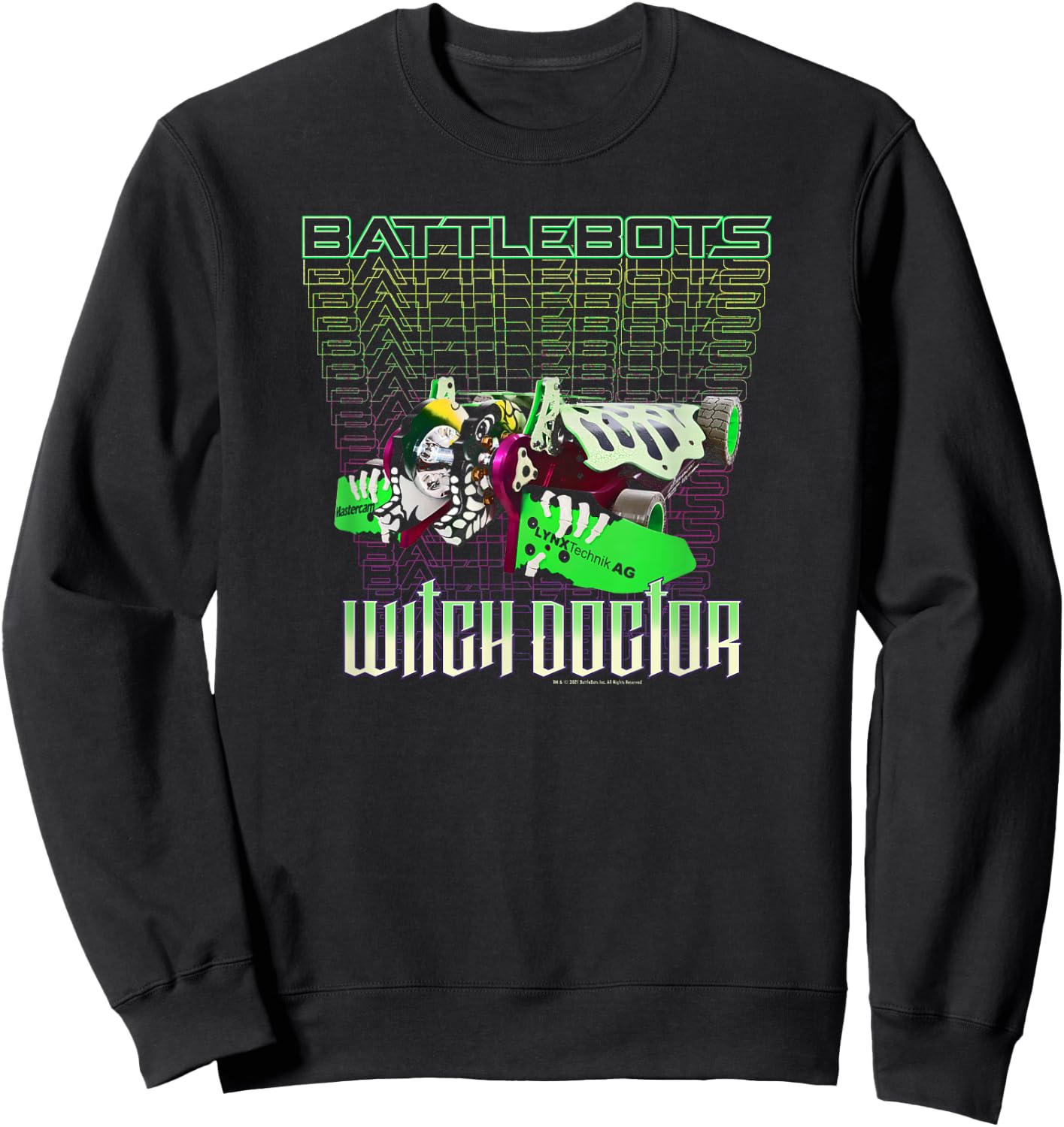 BattleBots Robot Witch Doctor Logo Stack Sweatshirt - Sweatshirt | Black