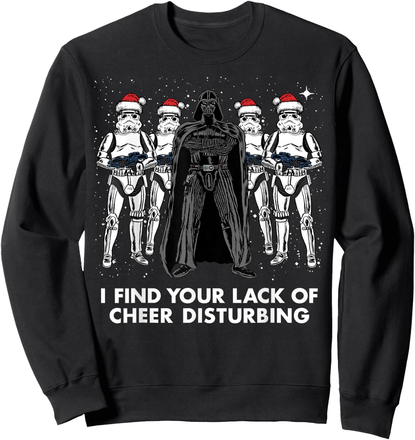 Star Wars Vader Trooper Lack Cheer Christmas Graphic Sweatshirt - Sweatshirt | Black