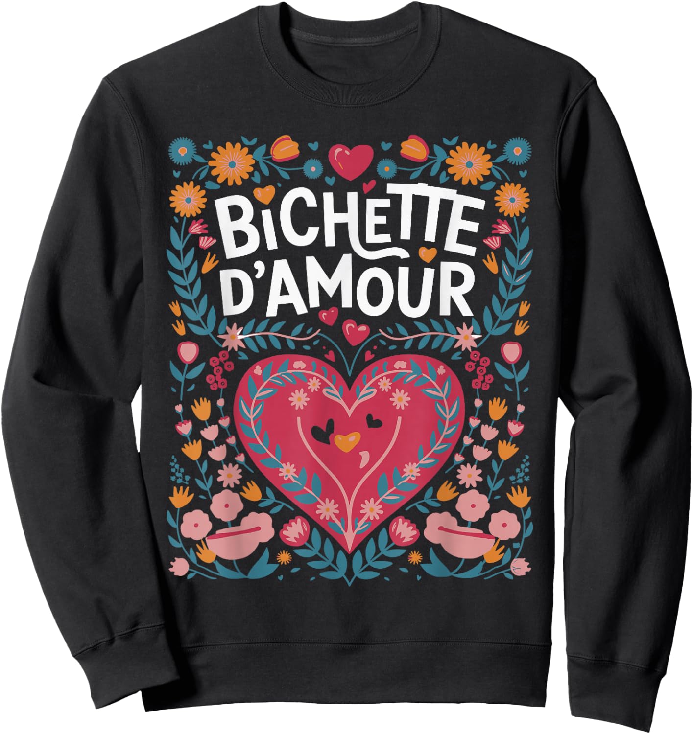 Bichette d'Amour Gift Girl Woman Cute , Black, S Sweatshirt - Sweatshirt | Black