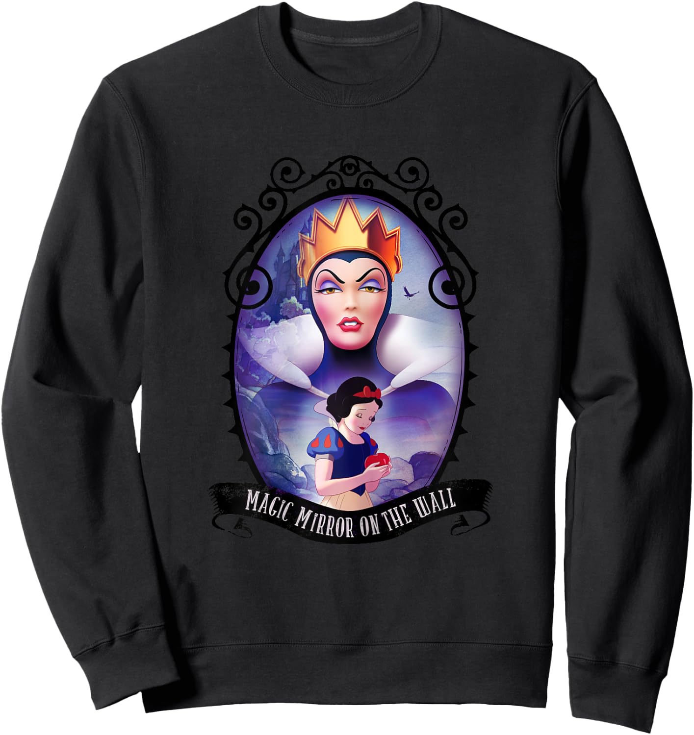 Disney Snow White Magic Mirror Graphic , white, Female X-Small Sweatshirt - Sweatshirt | Black