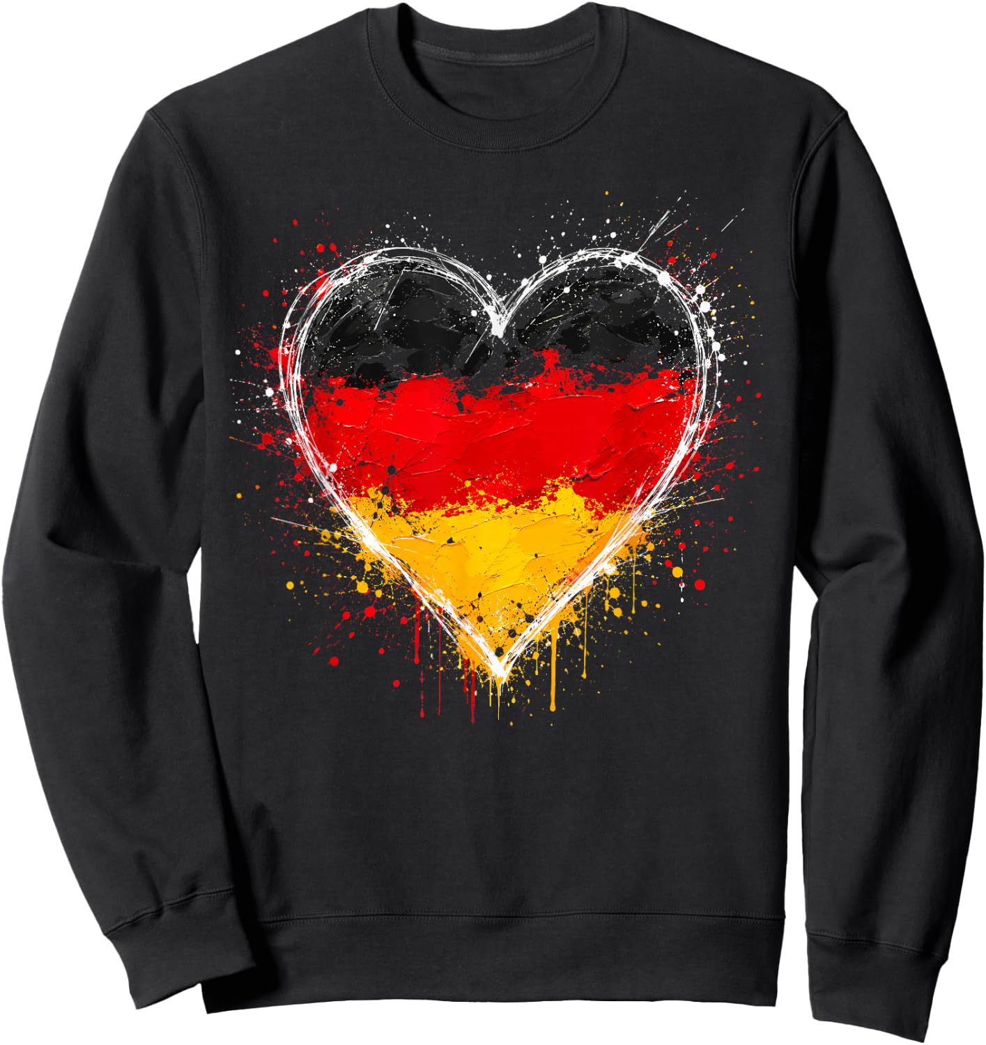Deutschland Flagge Herz Sweatshirt - Sweatshirt | Black