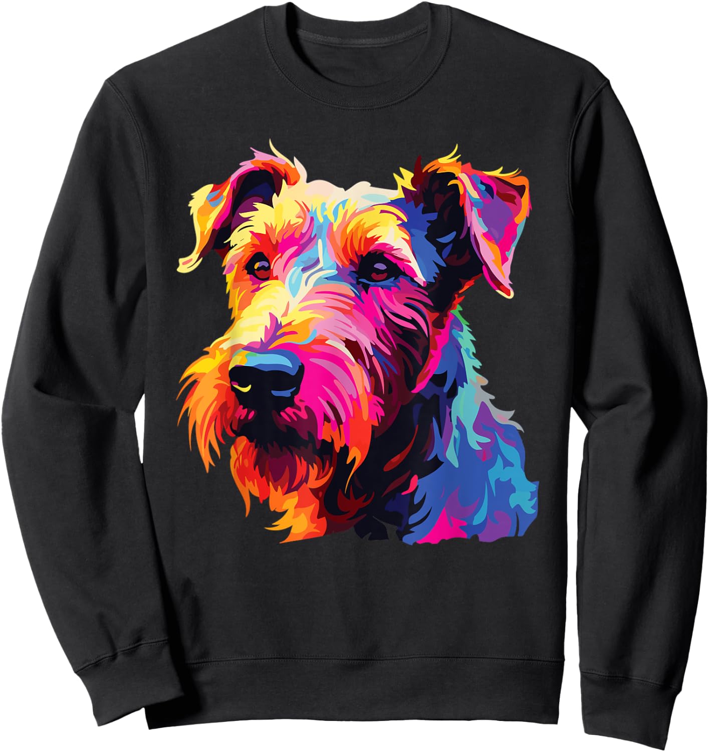 Watercolor Colorful Irish Terrier Dog Men Women Kids Sweatshirt - Sweatshirt | Black
