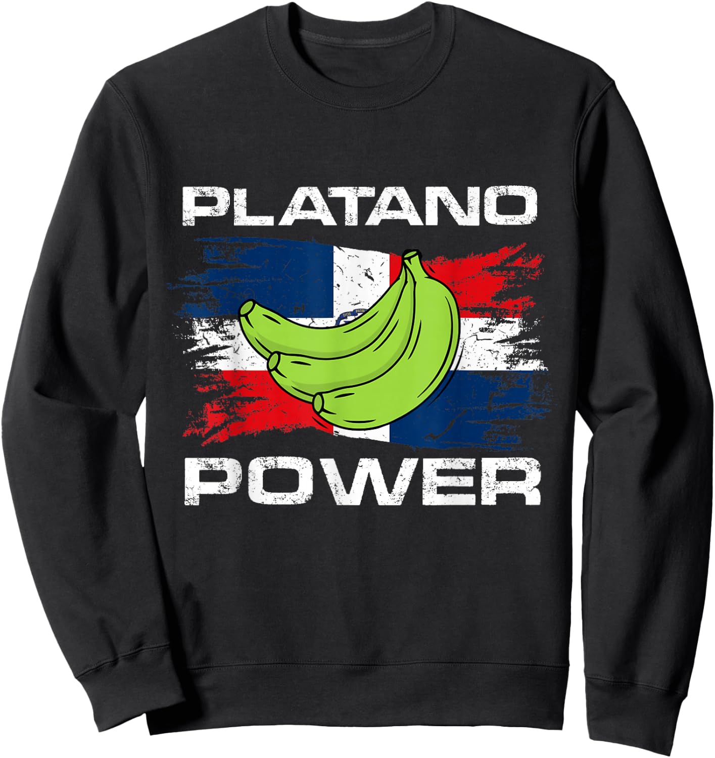 platano power dominican republic flag Design Sweatshirt - Sweatshirt | Black