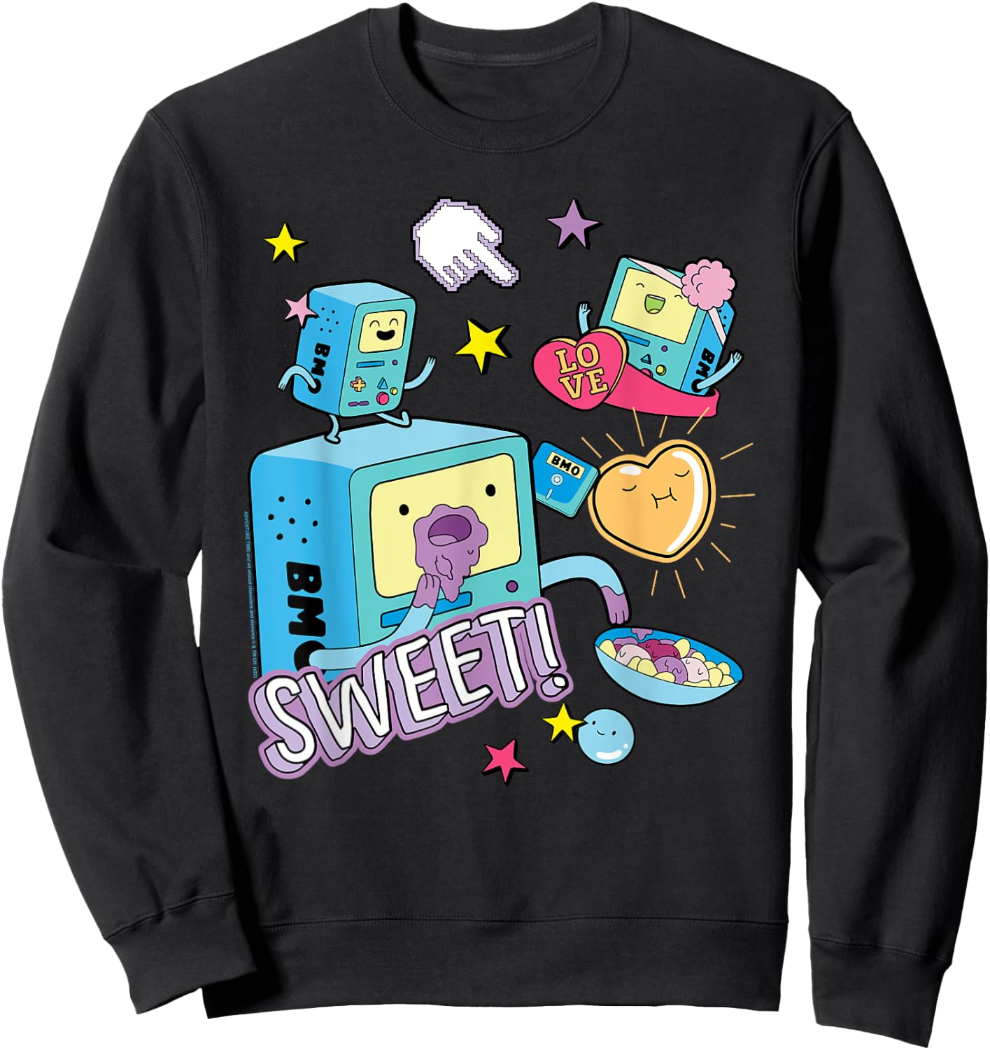 Cartoon Network Adventure Time BMO Sweet , black Sweatshirt - Sweatshirt | Black