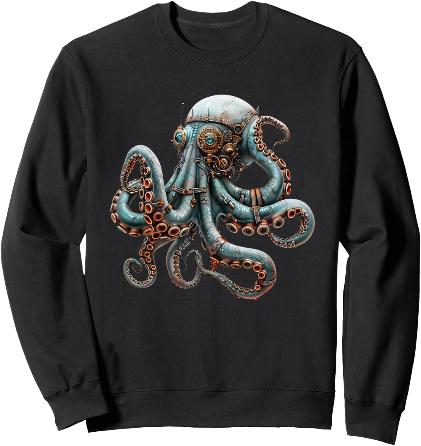 Steampunk Pieuvre Vintage Art Hommes Femmes Enfants Rétro Sweatshirt - Sweatshirt | Black