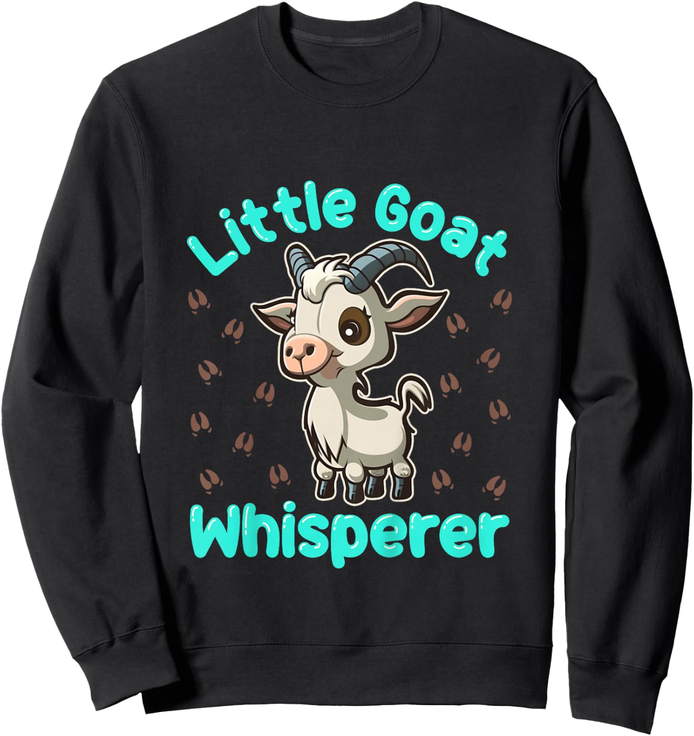 Little Goat Whisperer Goats Farm Animal Girl Boy Toddler Sweatshirt - Sweatshirt | Black