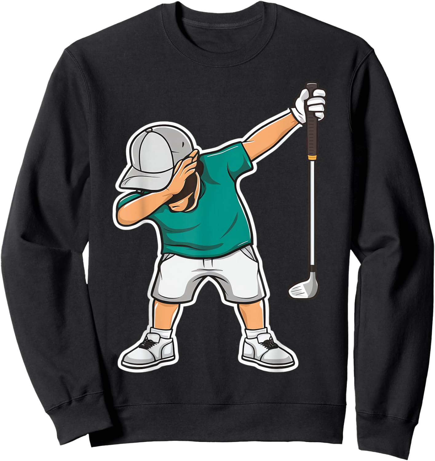 Dabbing Golf Player Golfer Golf Funny Kids Boys Dab Dance , Black, S Sweatshirt - Sweatshirt | Black