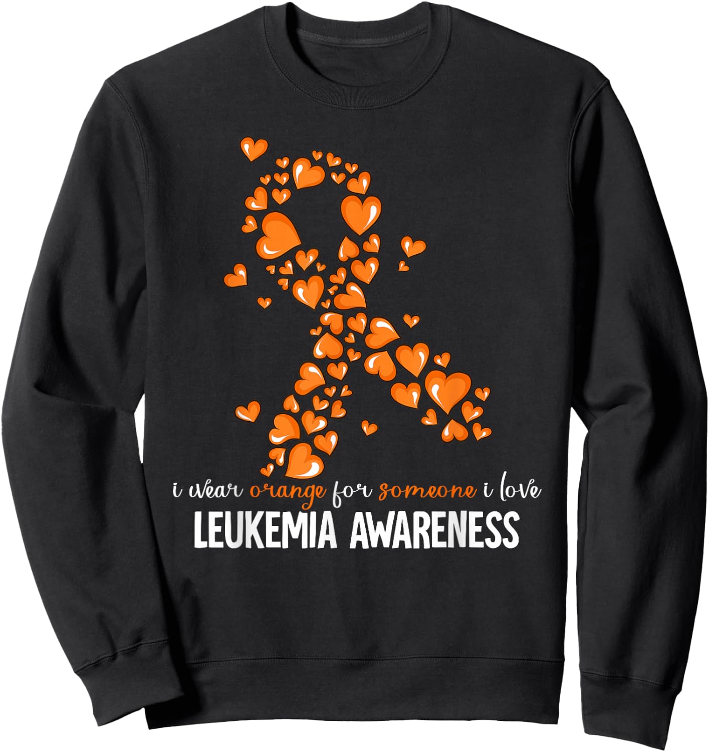 Leukemia Cancer Awareness - Leukemia Cancer Awareness - -Adults - Black - Small - Short Sleeve - - Modern - Polyester 100% Sweatshirt - Sweatshirt | Black