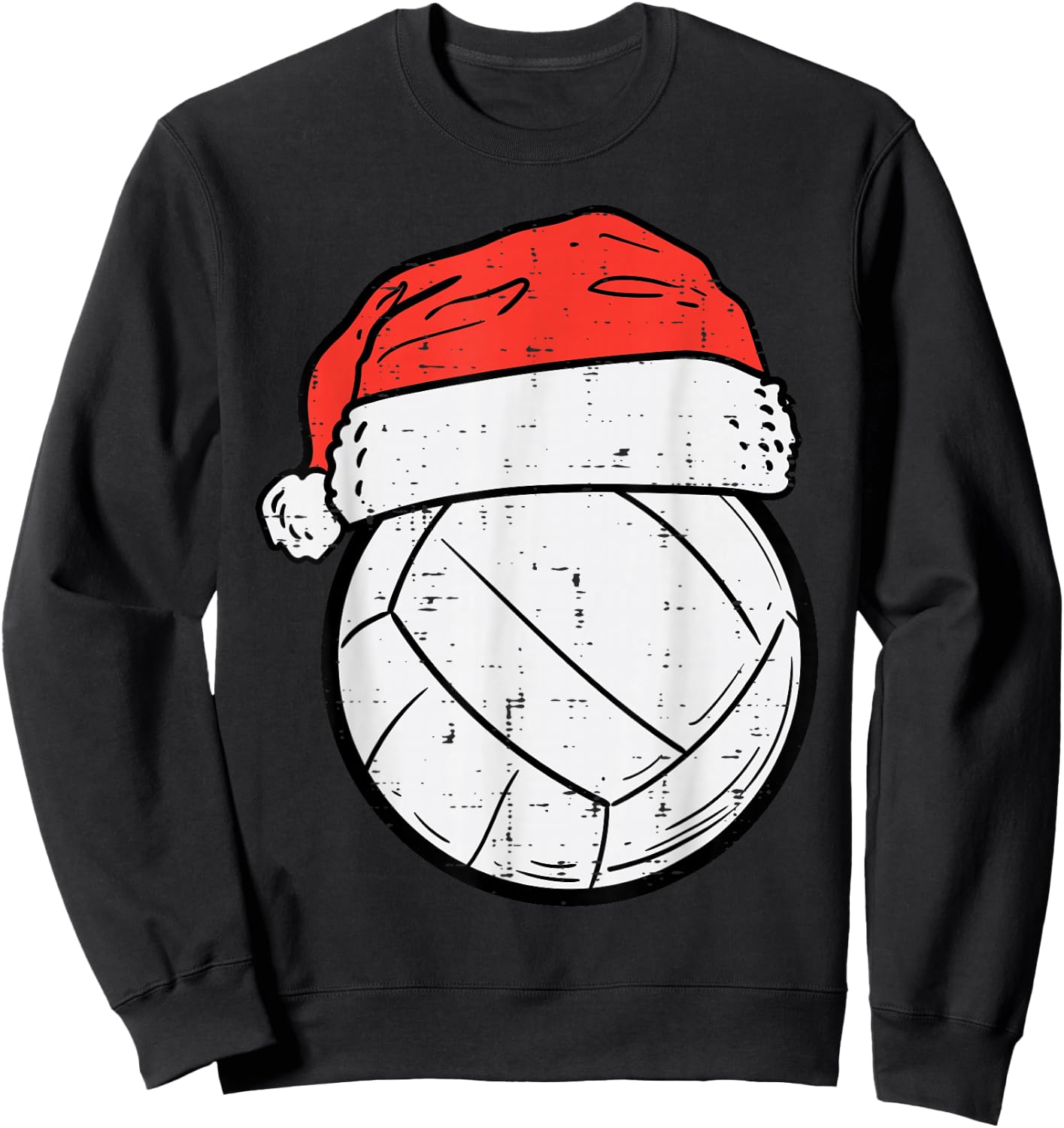 Volleyball Santa Hat Sports Christmas Xmas Sweatshirt - Sweatshirt | Black