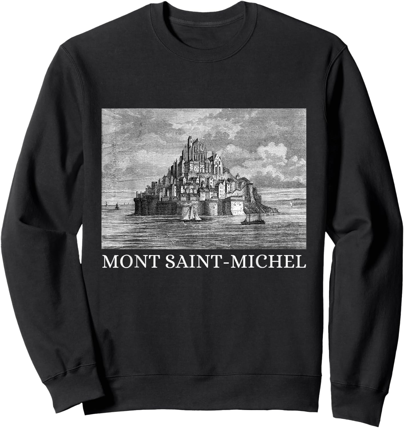 Mont Saint-Michel St France Medieval City French Ile Sweatshirt - Sweatshirt | Black