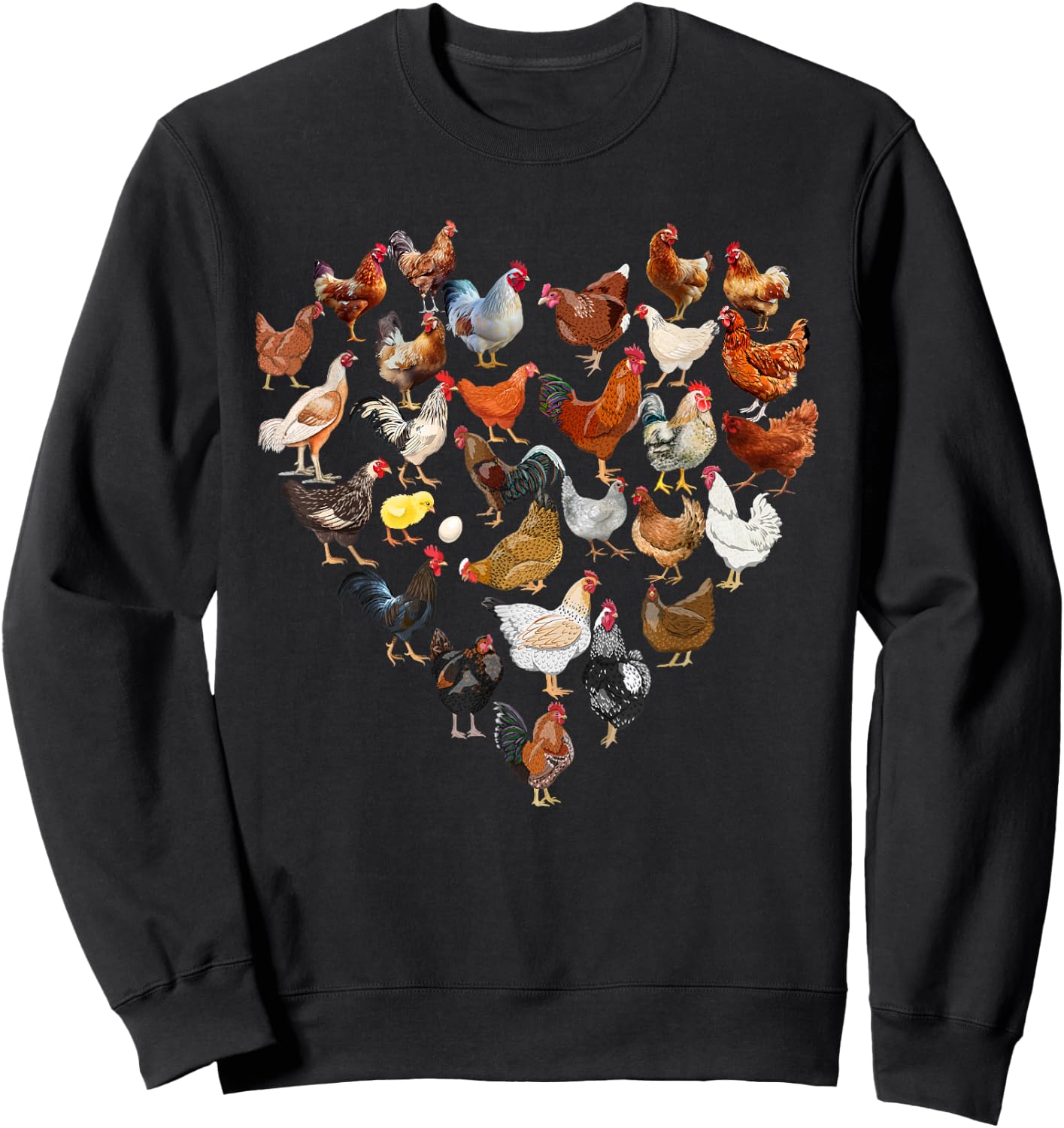 Chicken Love for the Farmer The Chicken Farm Breeds Sweatshirt - Sweatshirt | Black