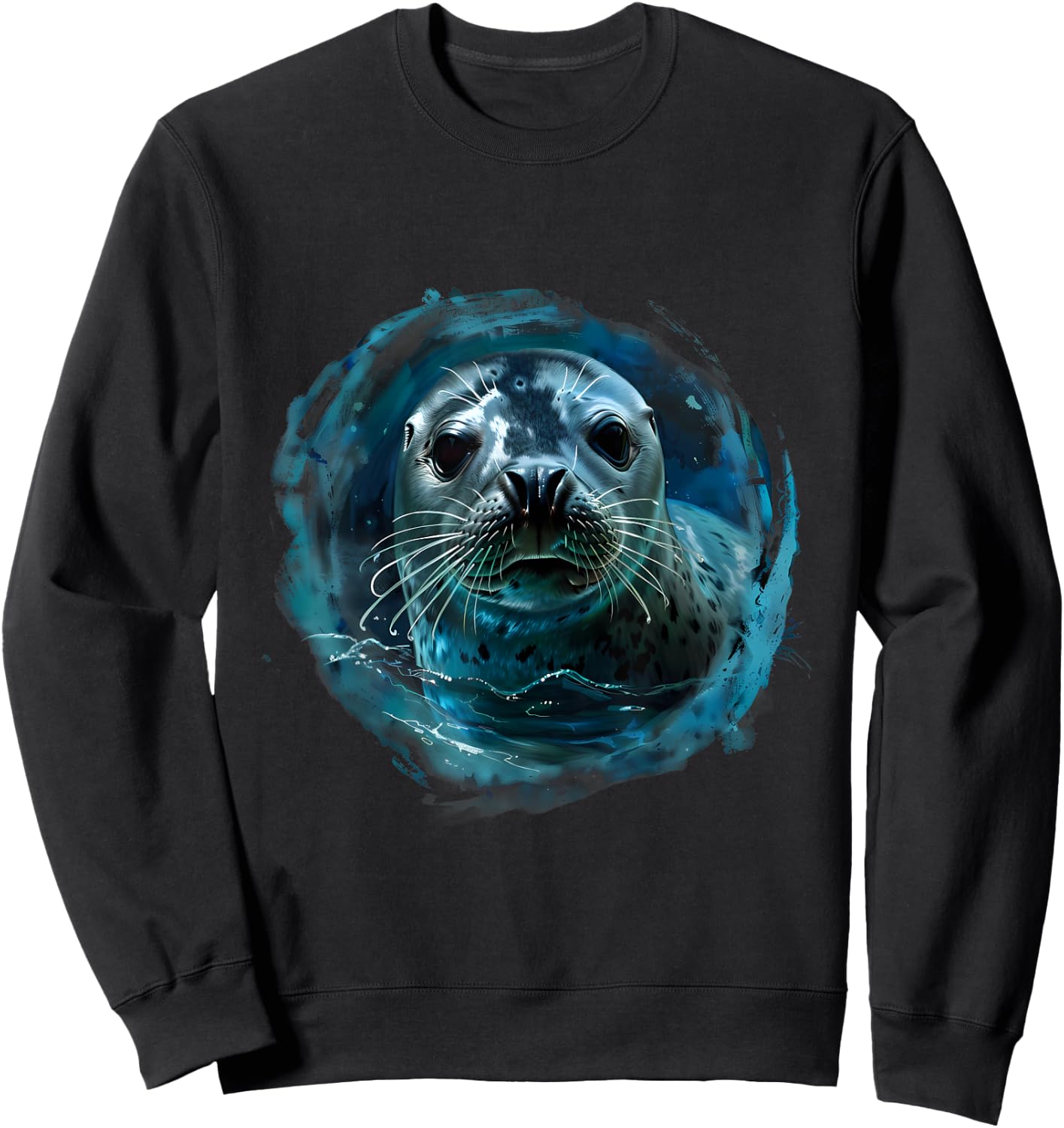 Seal Ocean Sea Seal Motif Sea Ocean Animal Marine Mammal Sweatshirt - Sweatshirt | Black